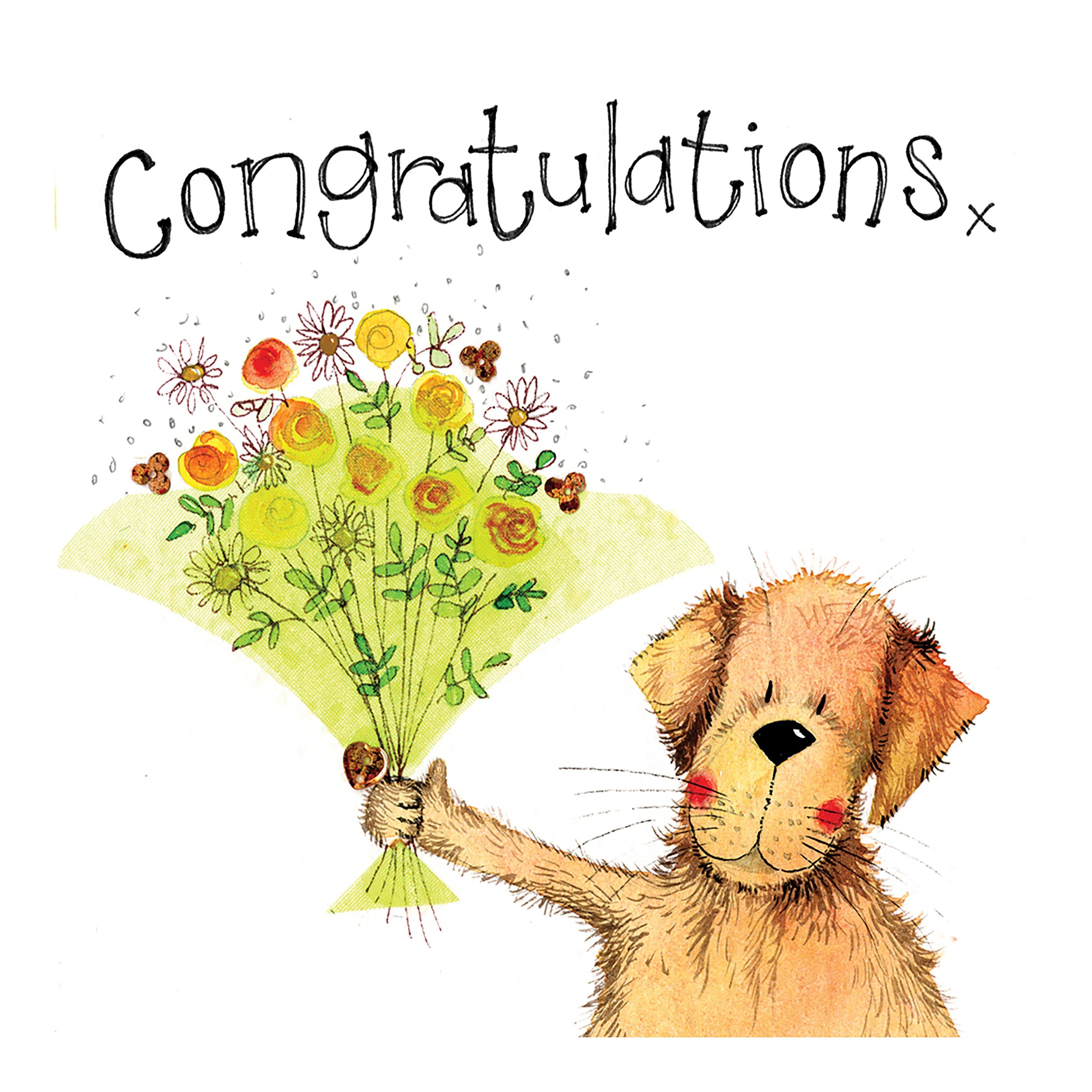 Sparkle Card Green Bouquet - Image 2