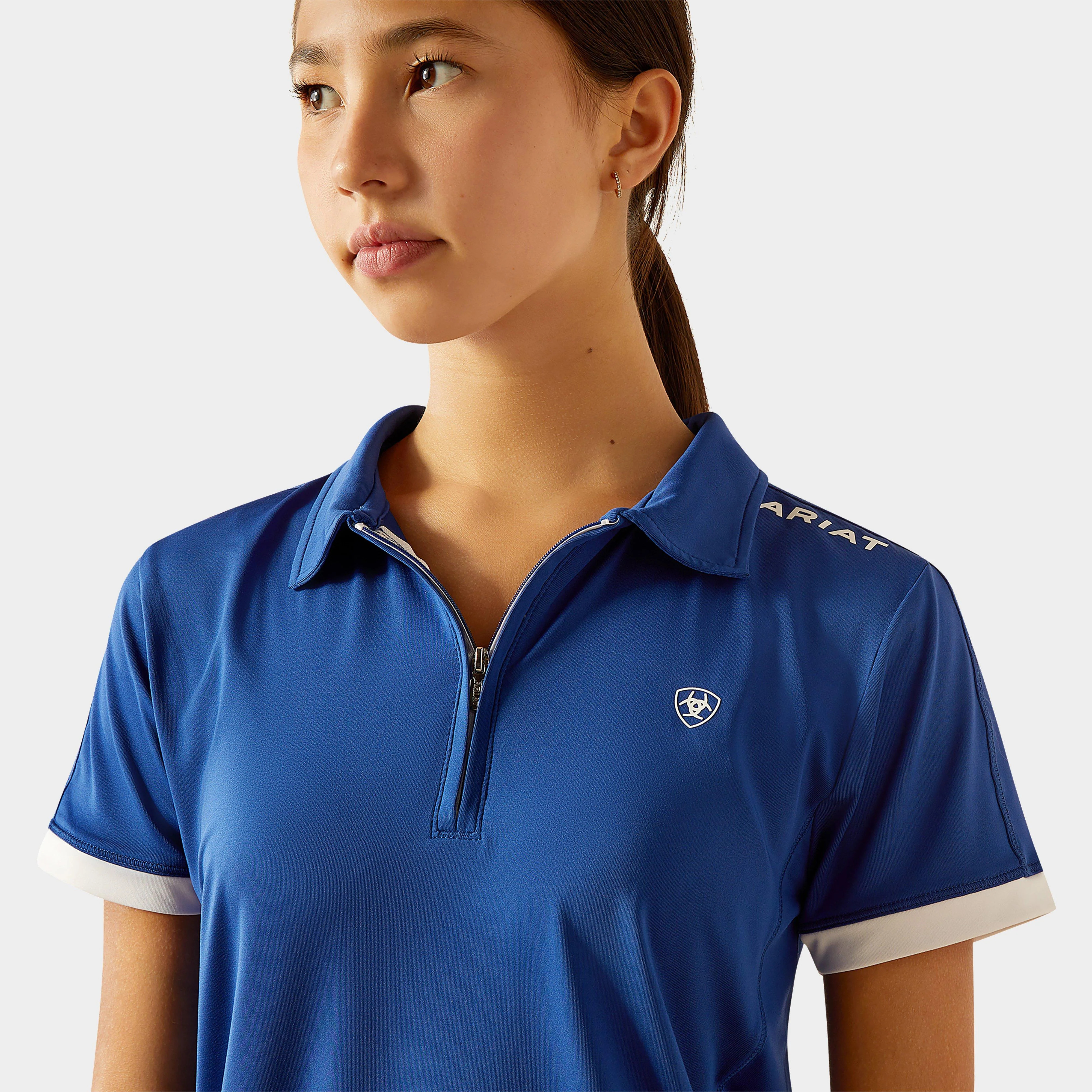 Kids Bandera 1/4 Zip Short Sleeved Polo Shirt Sodalite Blue - Image 3