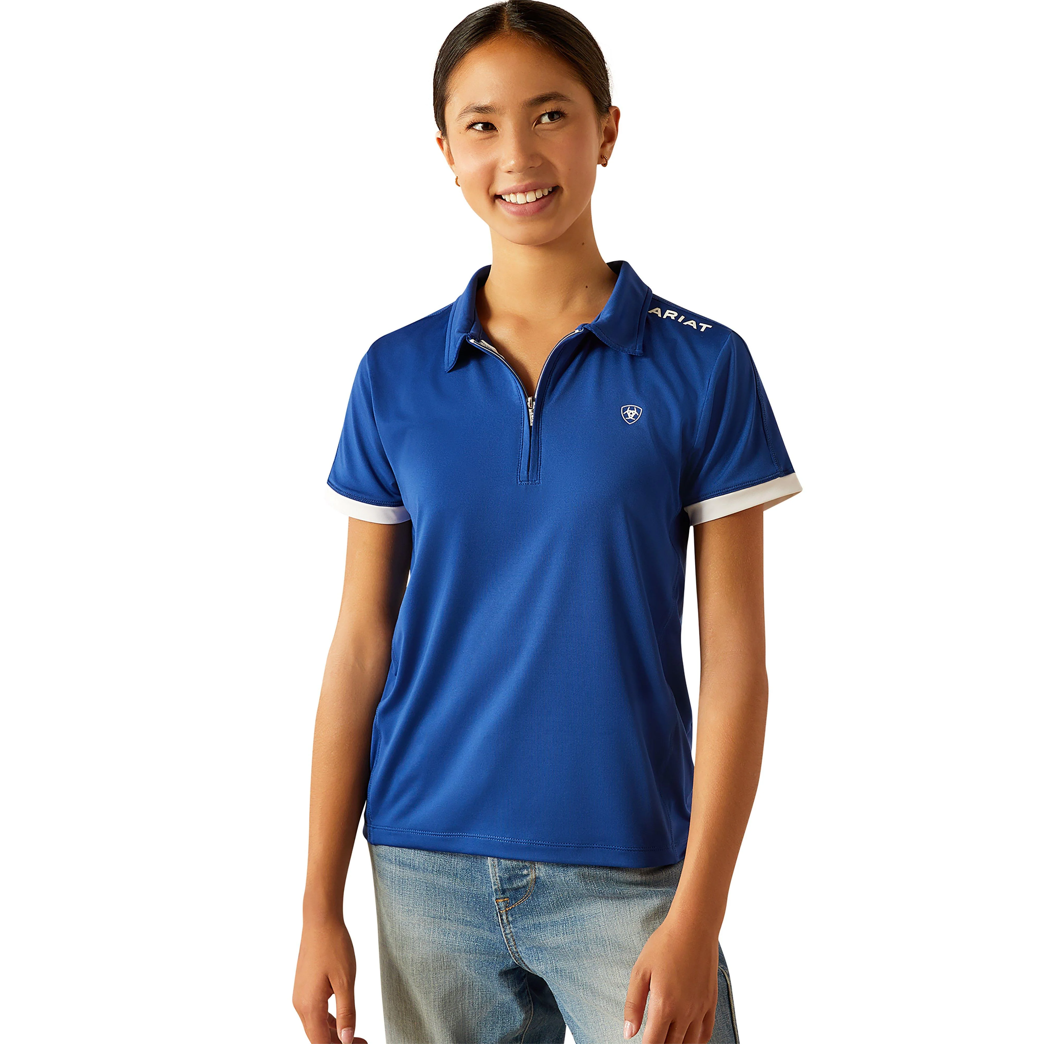 Kids Bandera 1/4 Zip Short Sleeved Polo Shirt Sodalite Blue - Image 5