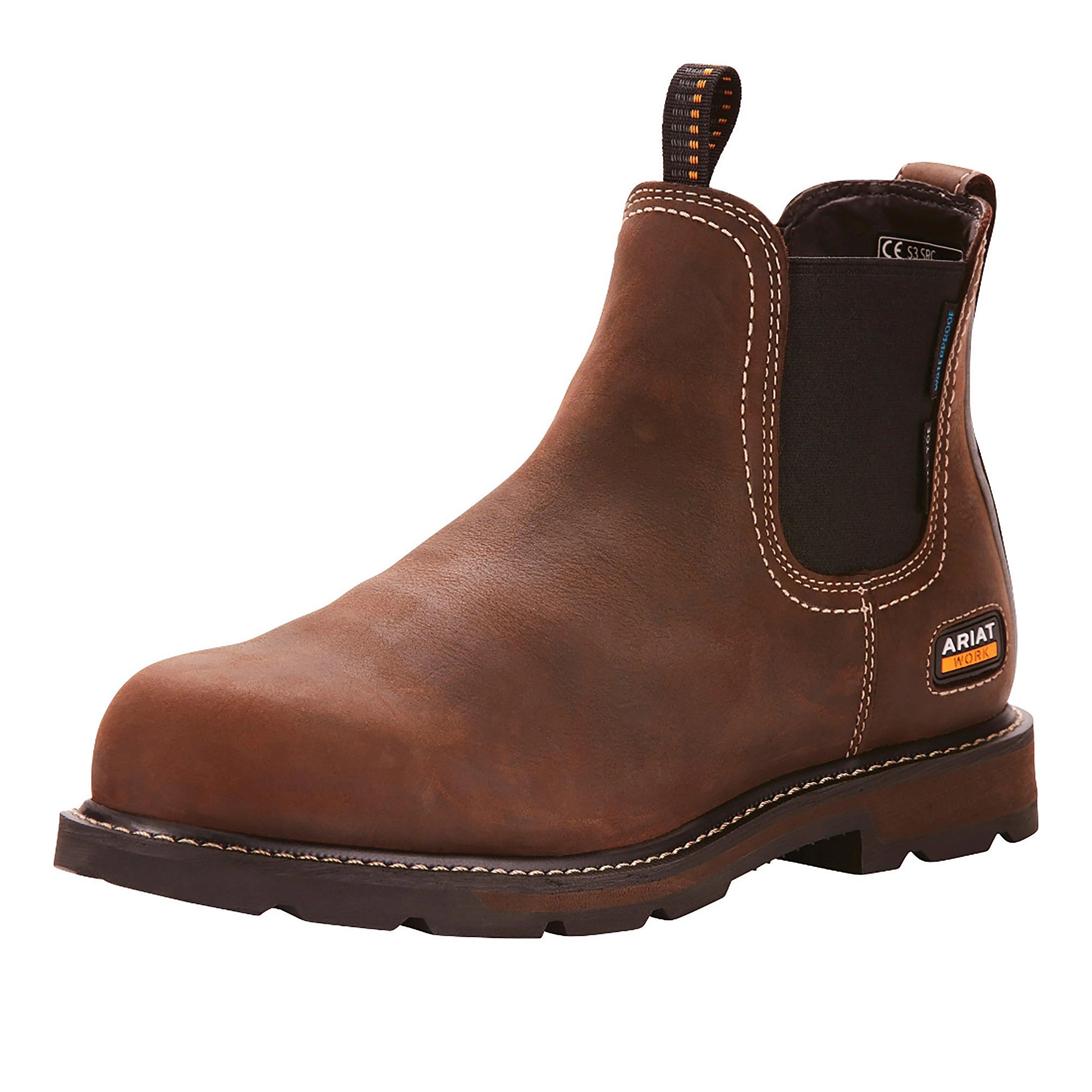Mens Groundbreaker H2O Steel Toe Chelsea Boots Dark Brown - Image 6