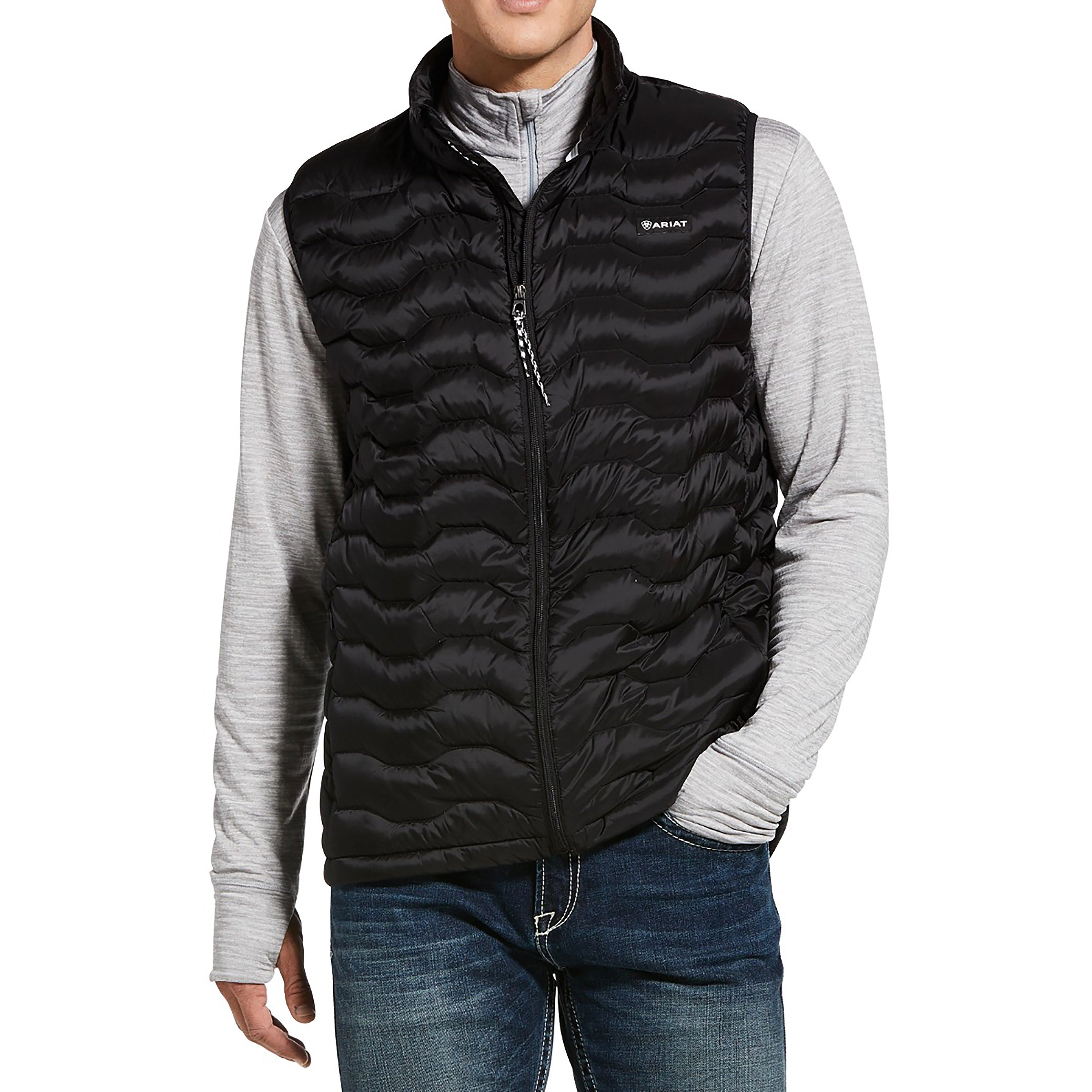 Mens Ideal V Down Gilet Black - Image 6
