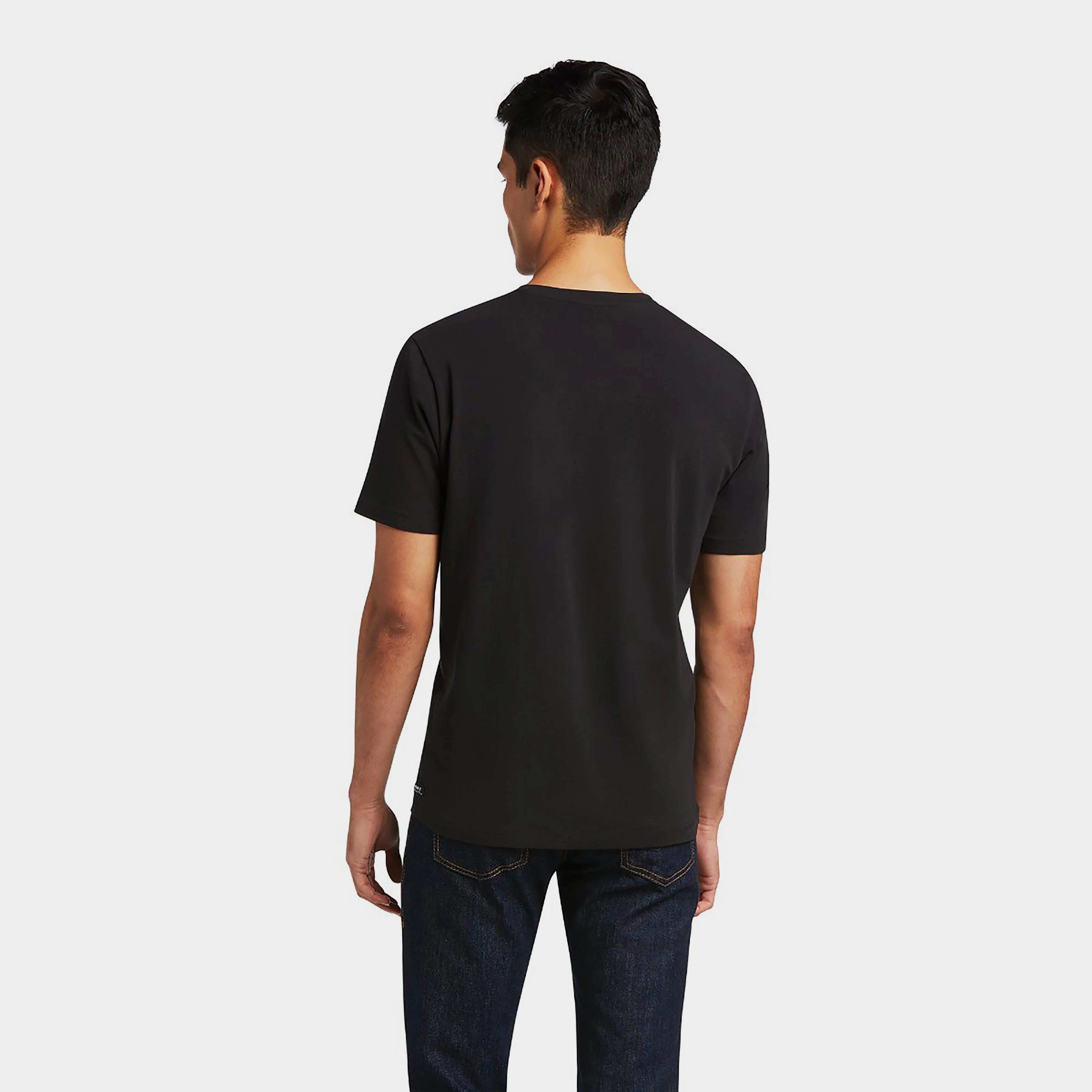 Mens Vertical Logo Short Sleeved Top Black - Image 2