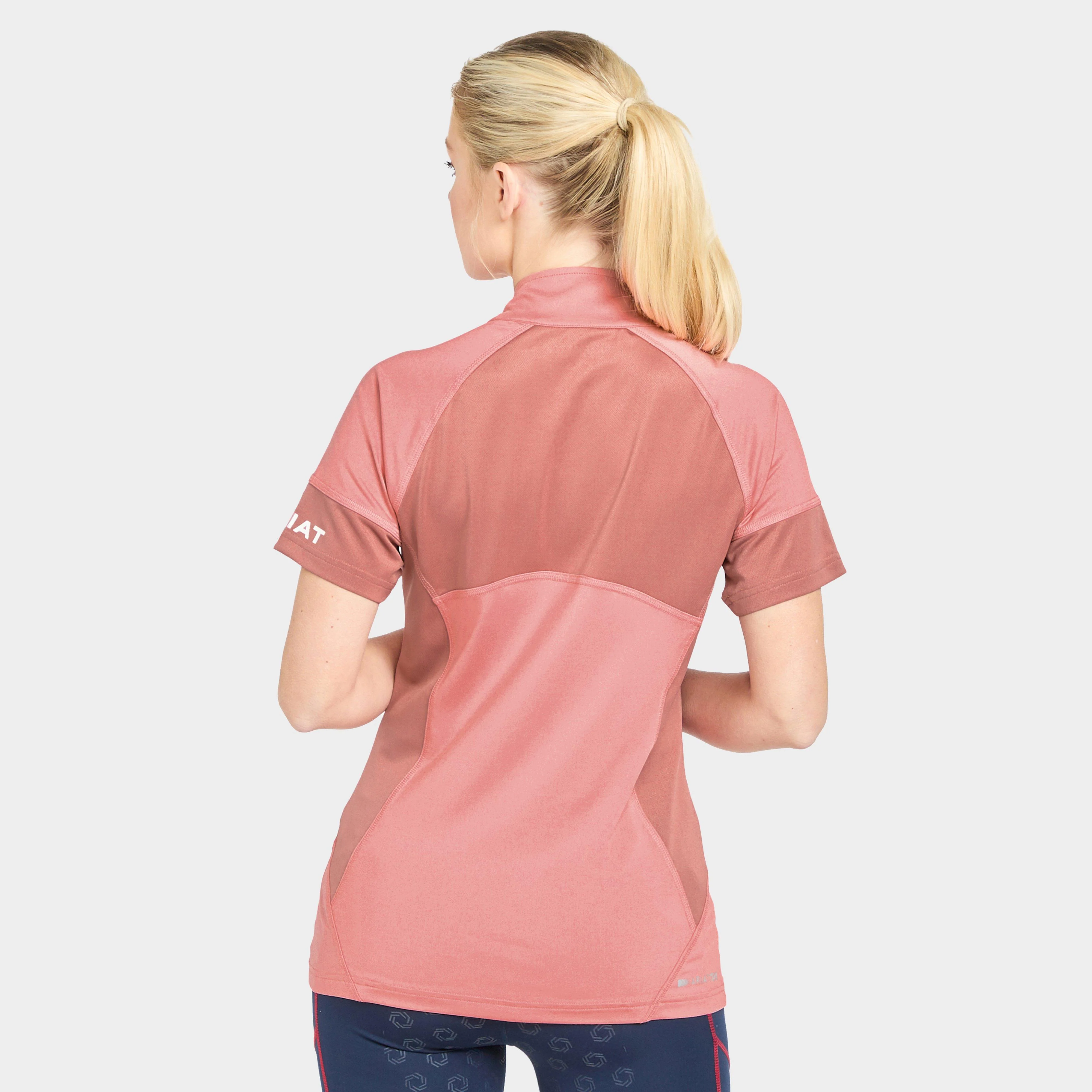 Womens Cambria Jersey 1/4 Zip Baselayer Peach Blossom/Antique Rubia - Image 2