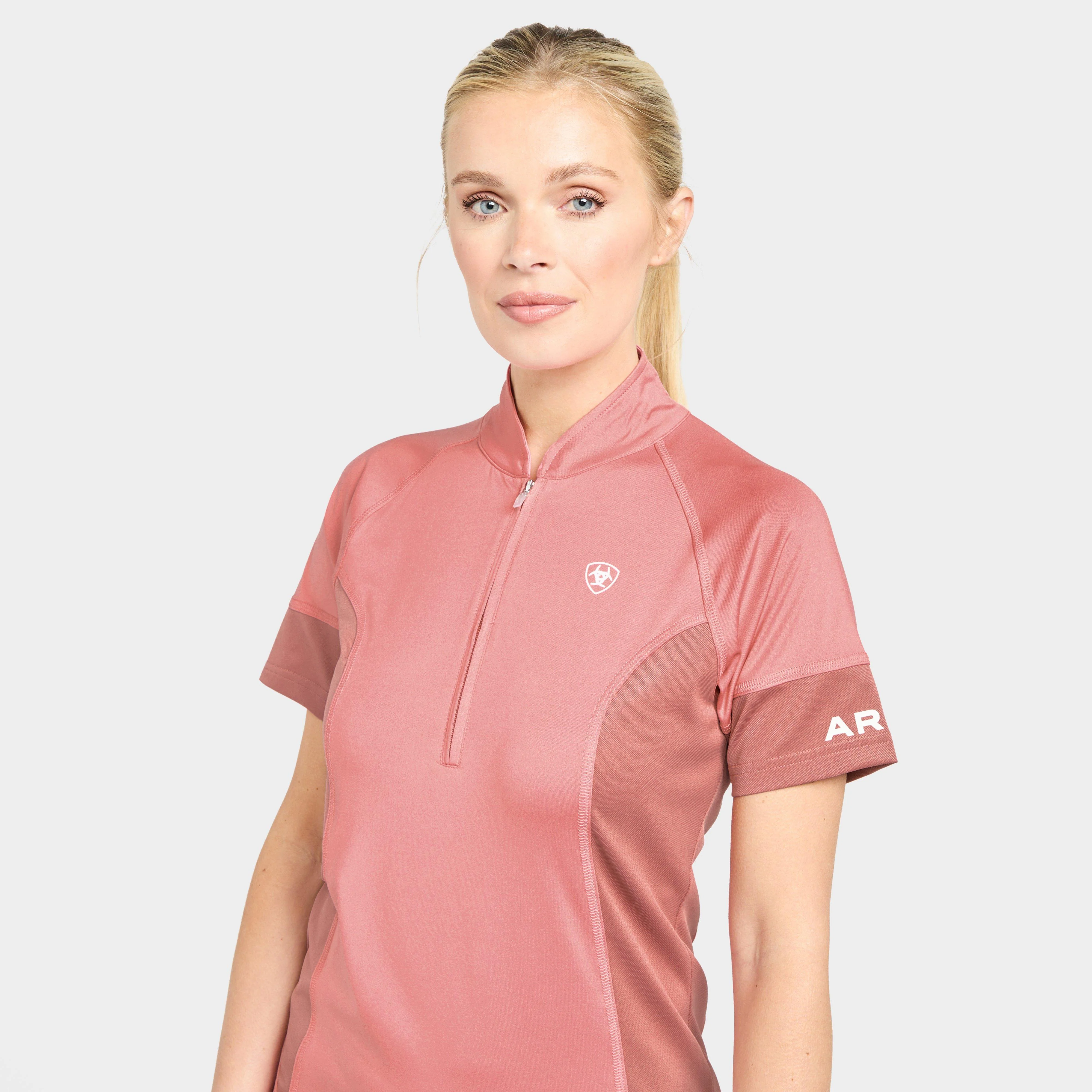 Womens Cambria Jersey 1/4 Zip Baselayer Peach Blossom/Antique Rubia - Image 4
