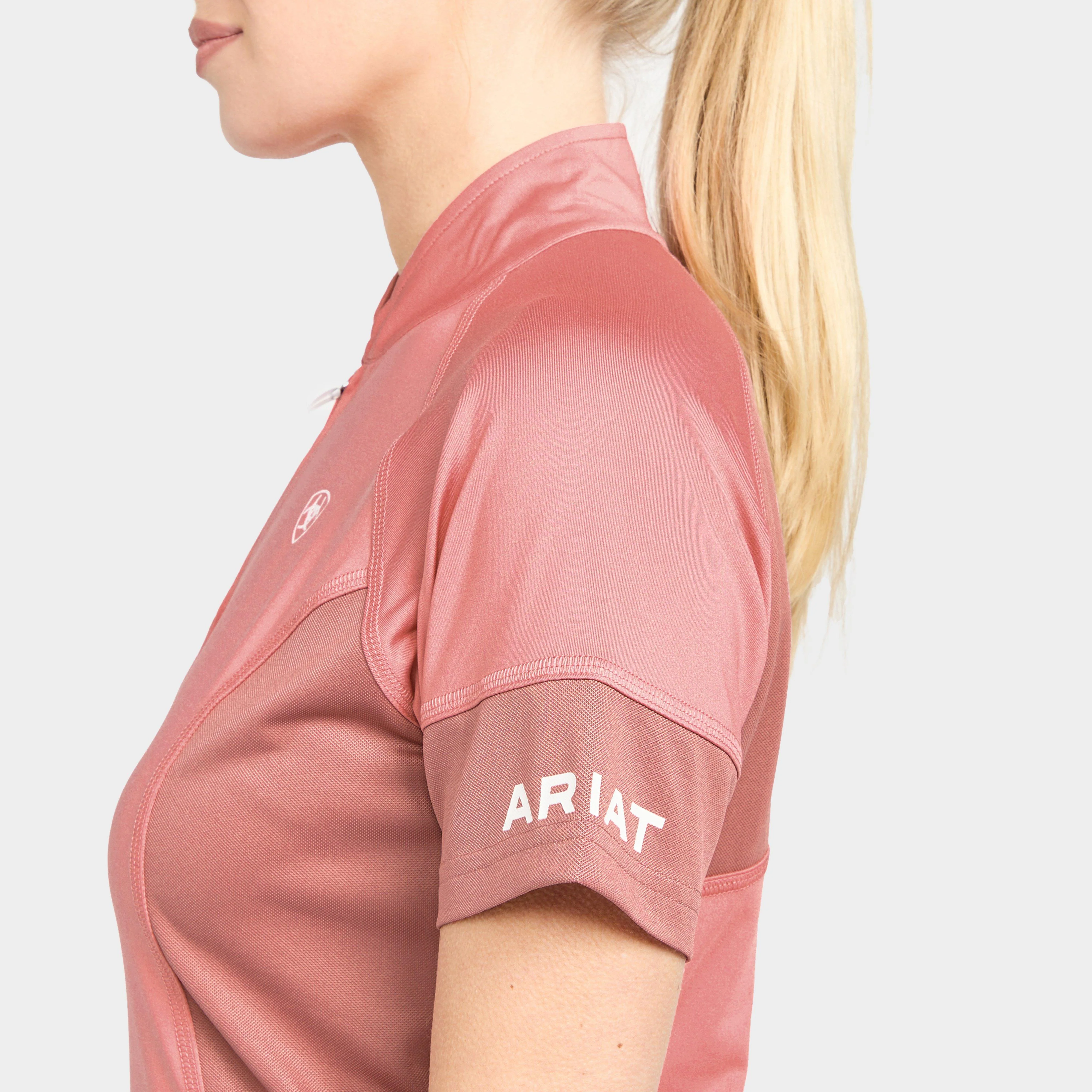 Womens Cambria Jersey 1/4 Zip Baselayer Peach Blossom/Antique Rubia - Image 5