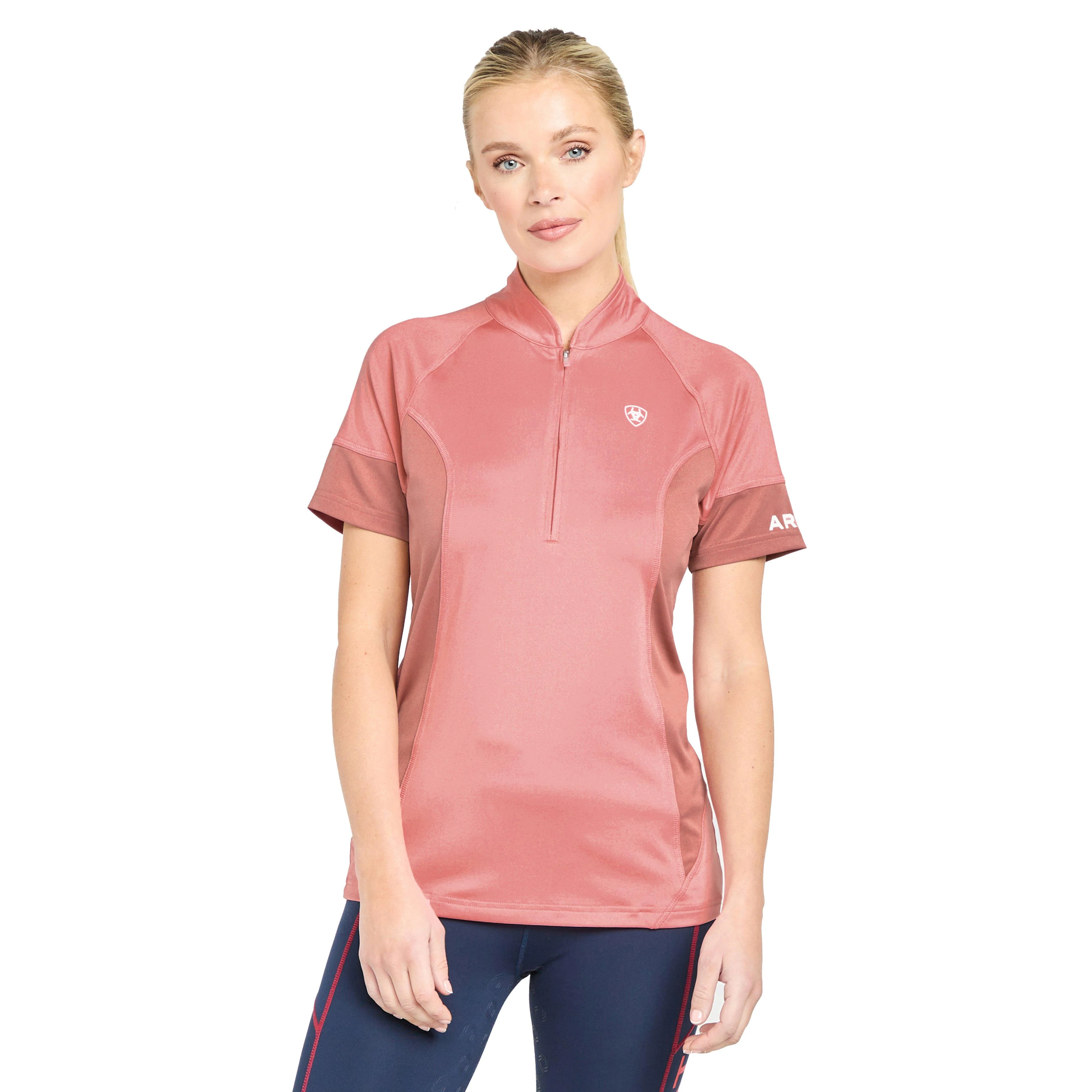 Womens Cambria Jersey 1/4 Zip Baselayer Peach Blossom/Antique Rubia - Image 8