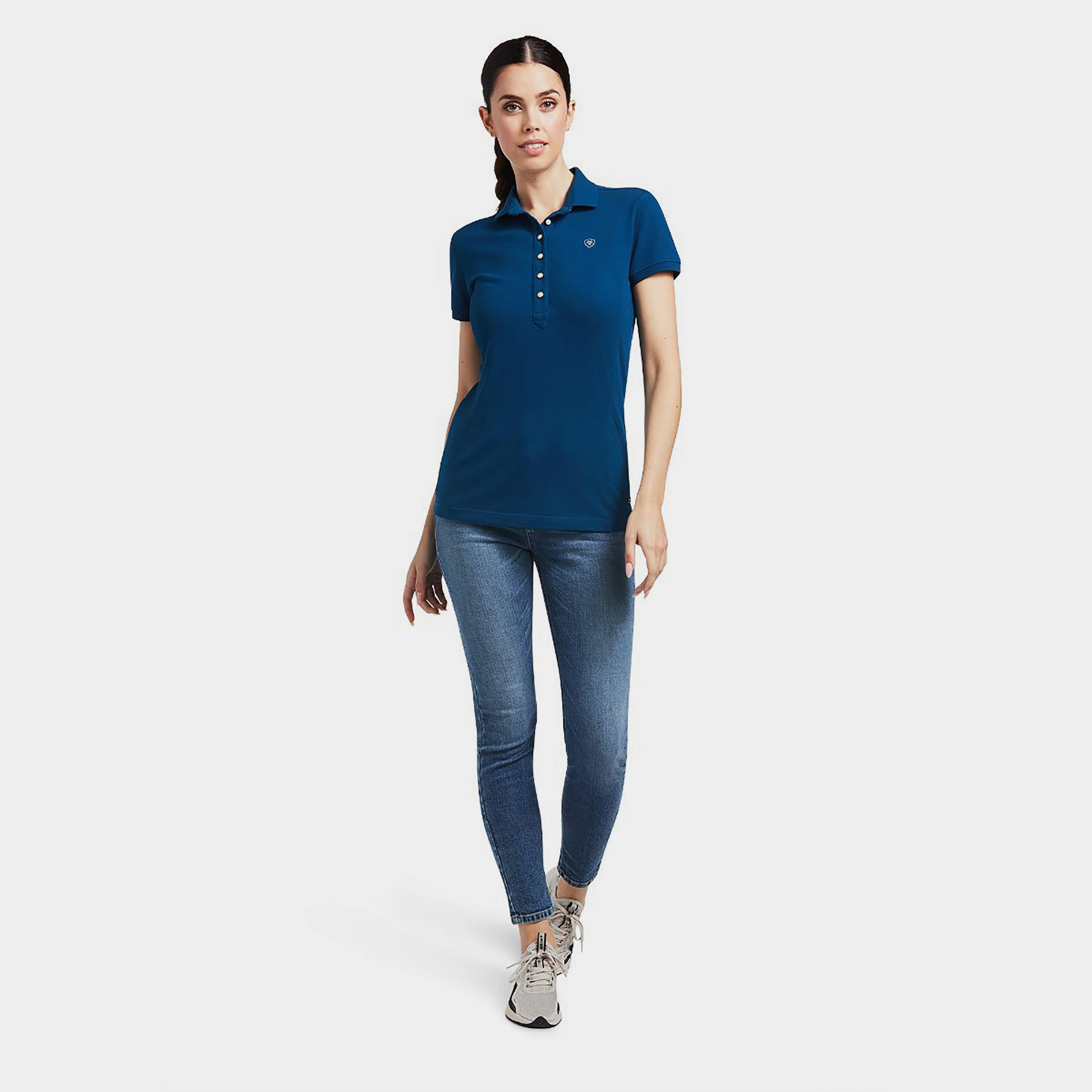 Womens Prix 2.0 Short Sleeved Polo Shirt Blue Opal - Image 4