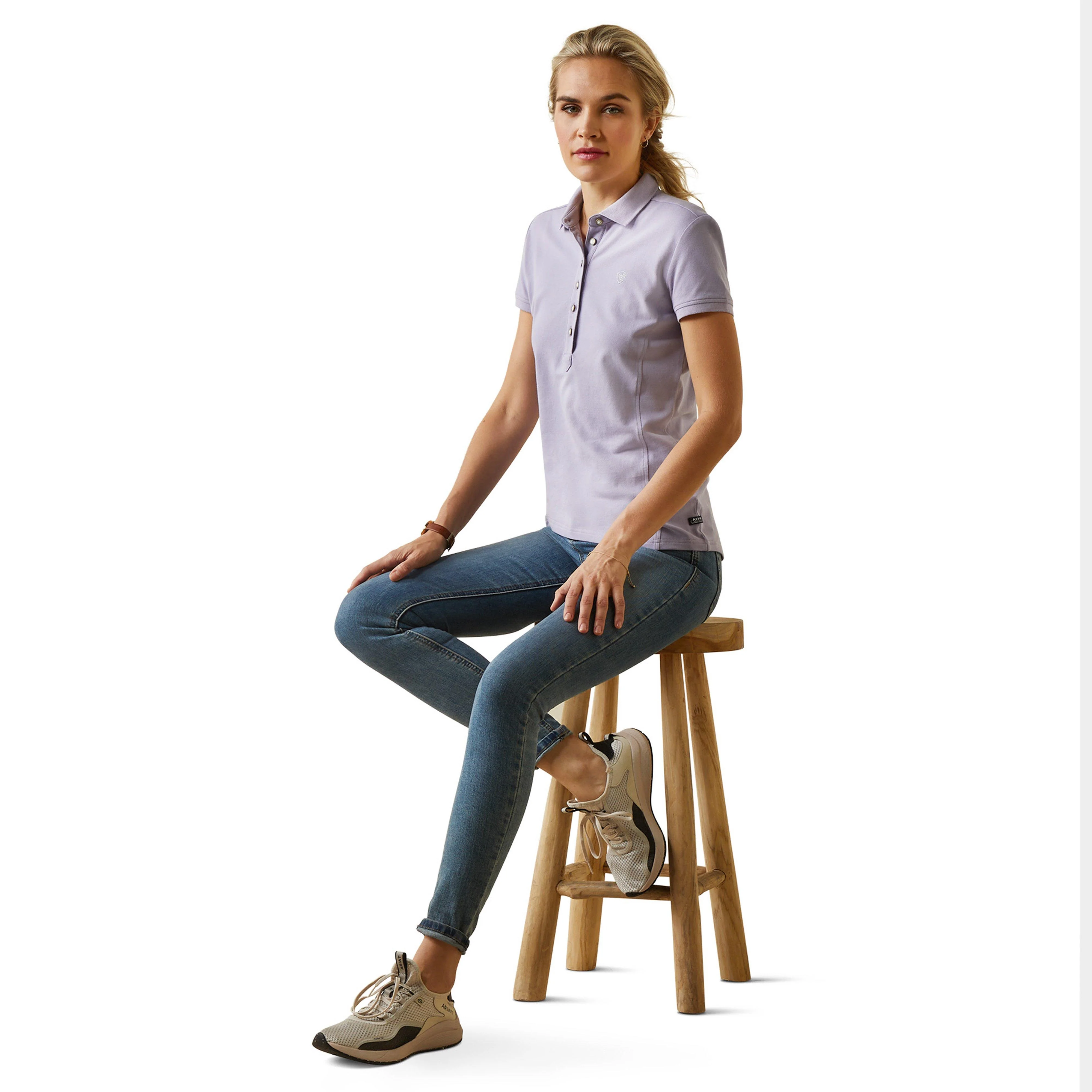 Womens Prix 2.0 Short Sleeved Polo Shirt Heirloom Lilac - Image 4