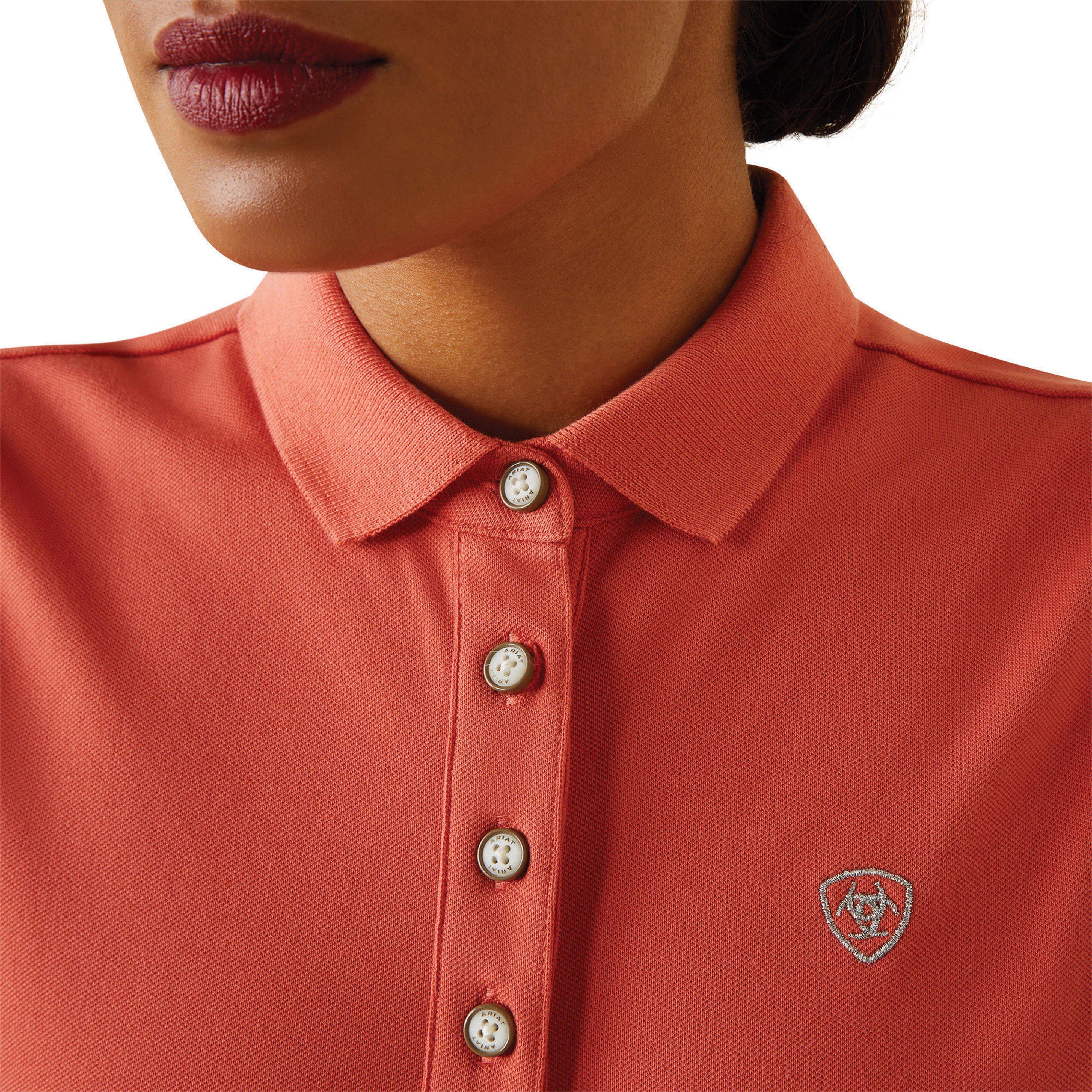 Womens Prix 2.0 Sleeveless Polo Shirt Burnt Sienna - Image 3