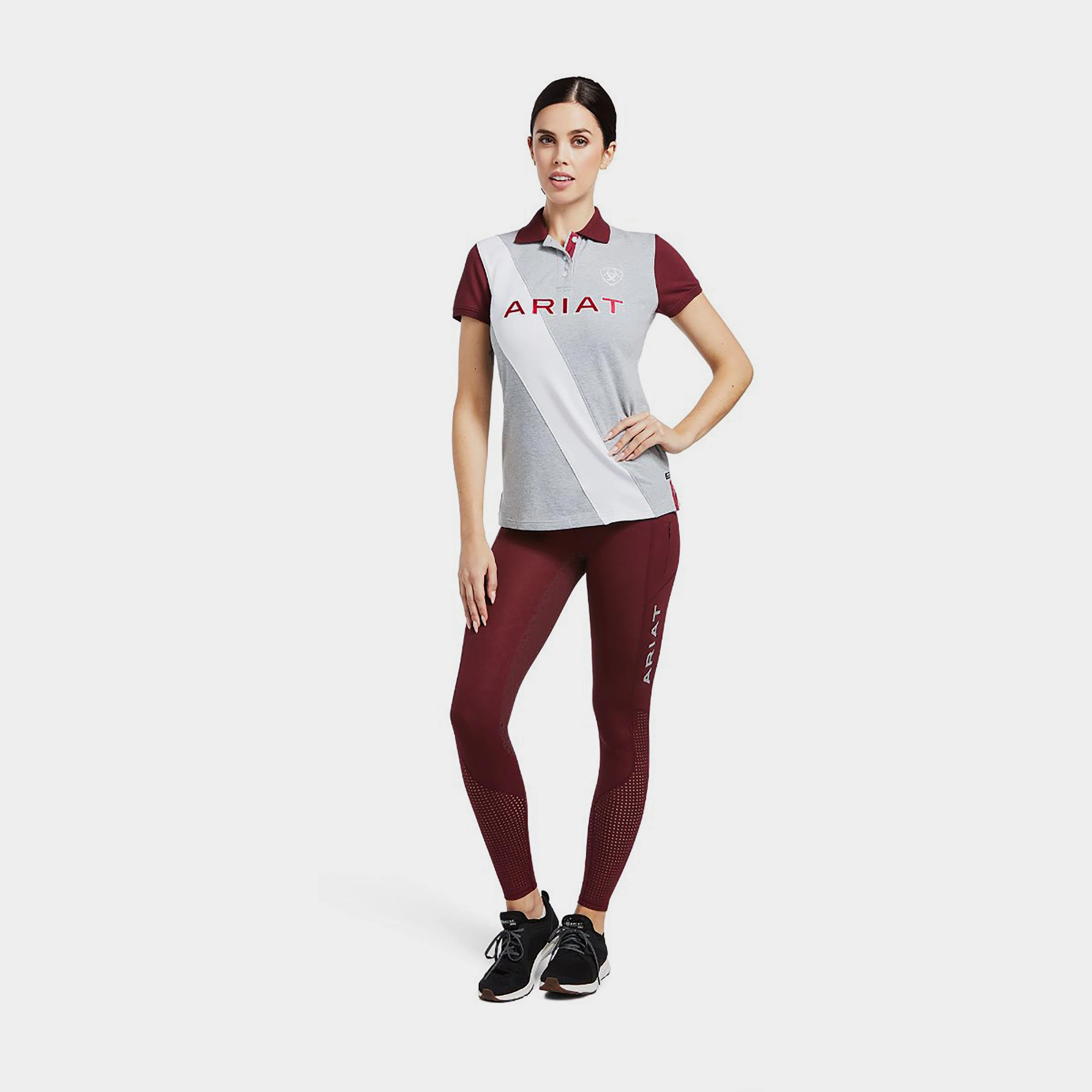 Womens Taryn Short Sleeved Polo Shirt Heather Grey Zinfandel - Image 3