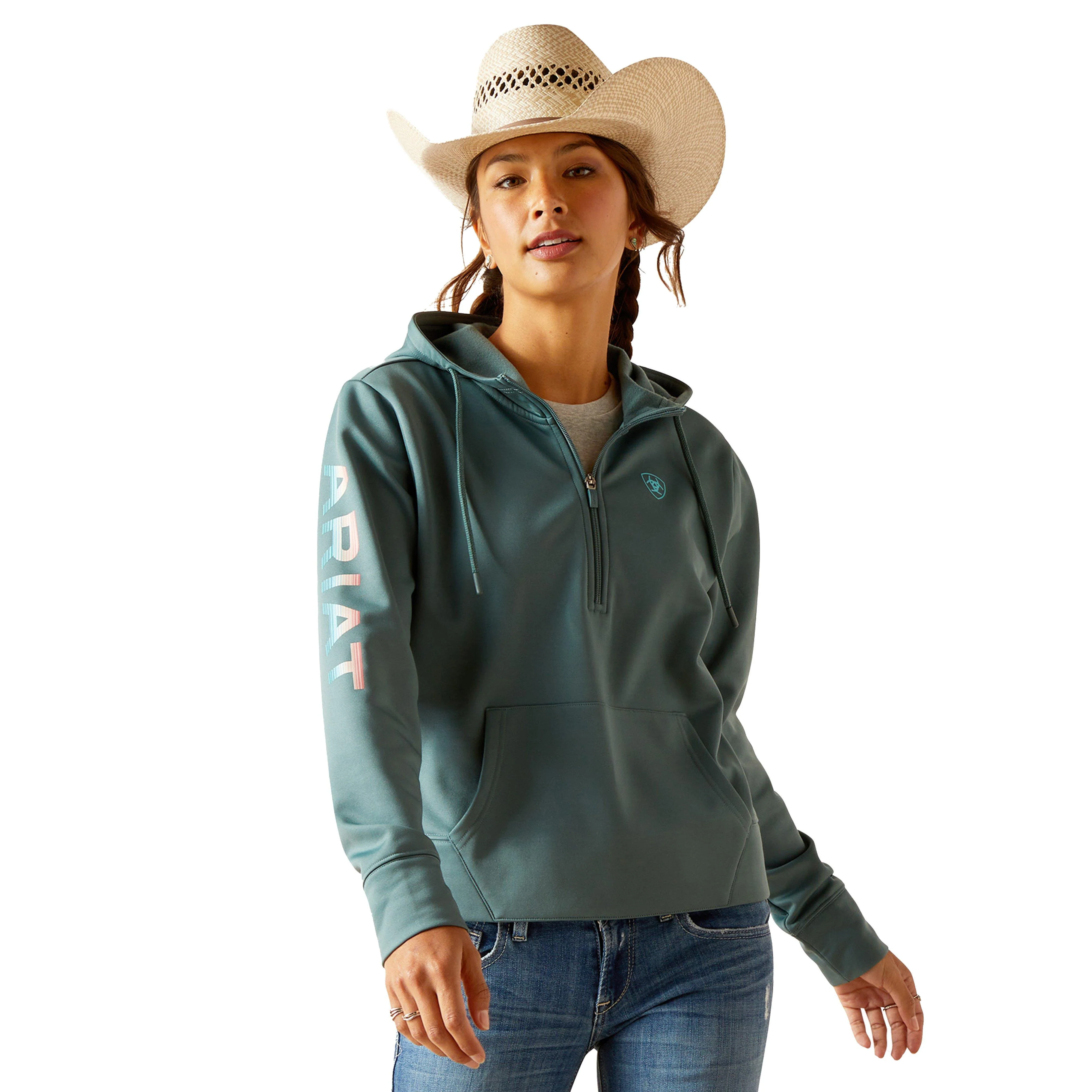 Womens Tek Hoodie 1/2 Zip Hoodie North Atlantic - Image 5