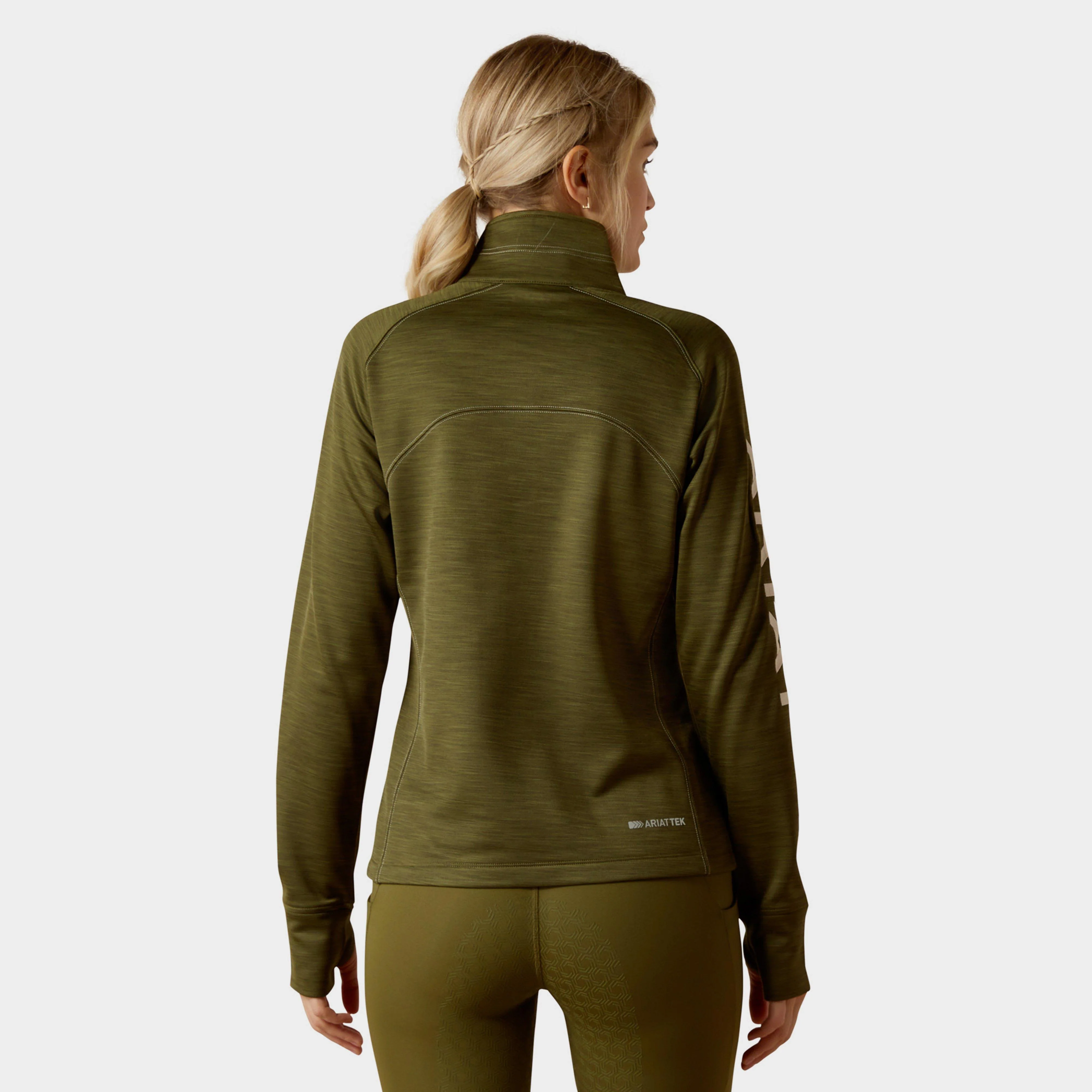 Womens Tek Team 1/2 Zip Sweatshirt Winter Moss - Image 2