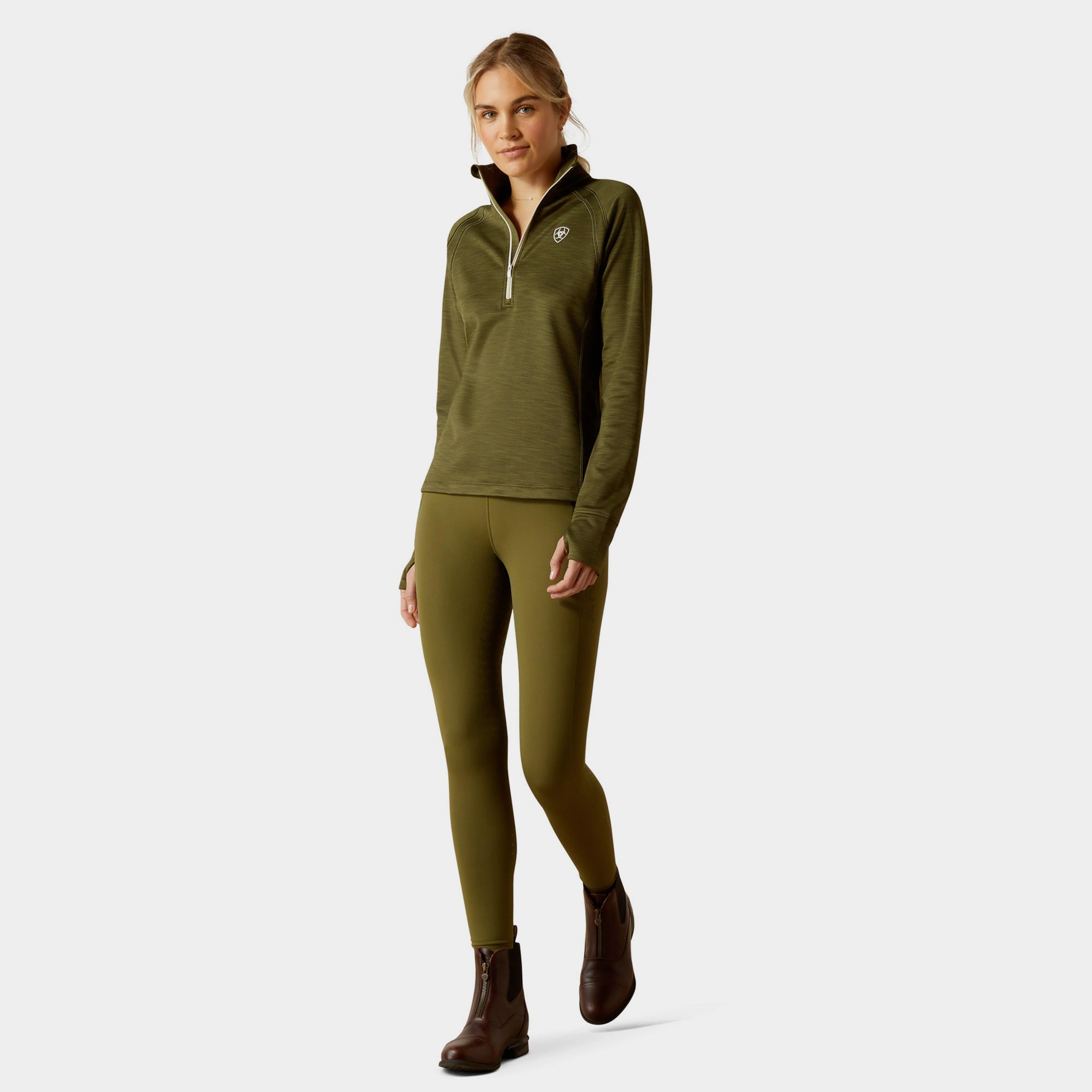 Womens Tek Team 1/2 Zip Sweatshirt Winter Moss - Image 4