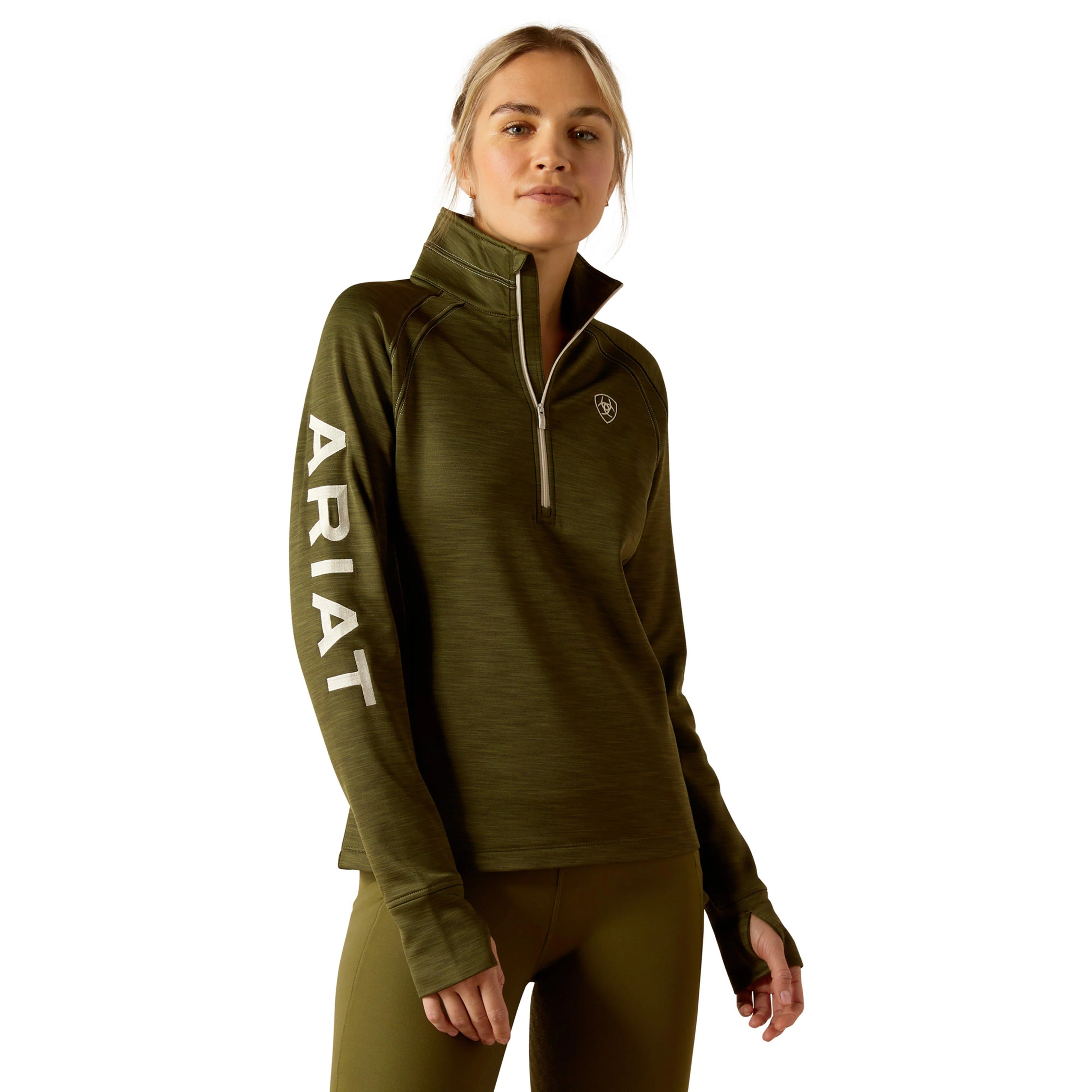 Womens Tek Team 1/2 Zip Sweatshirt Winter Moss - Image 5