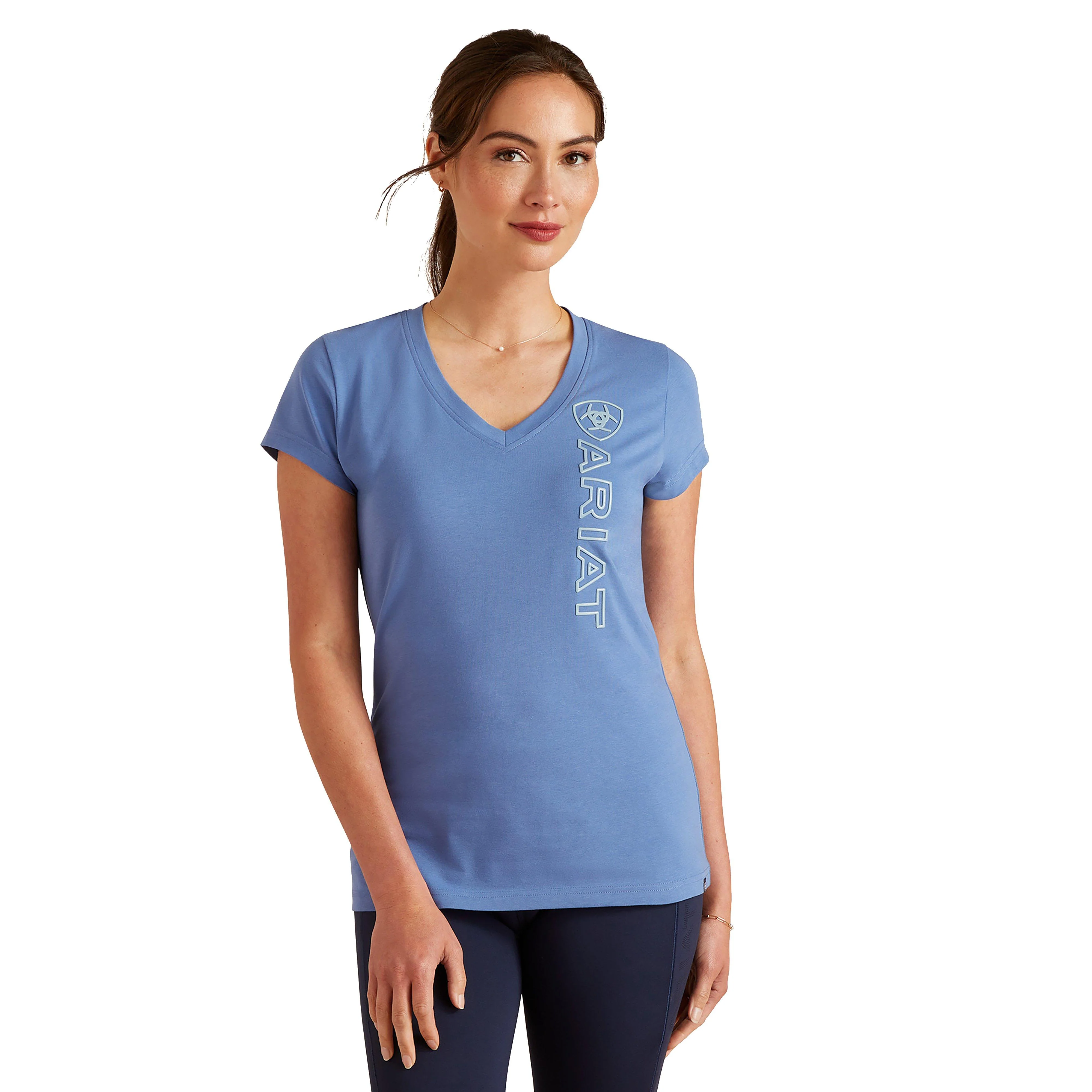 Womens Vertical Logo V T-Shirt Dutch Blue - Image 5