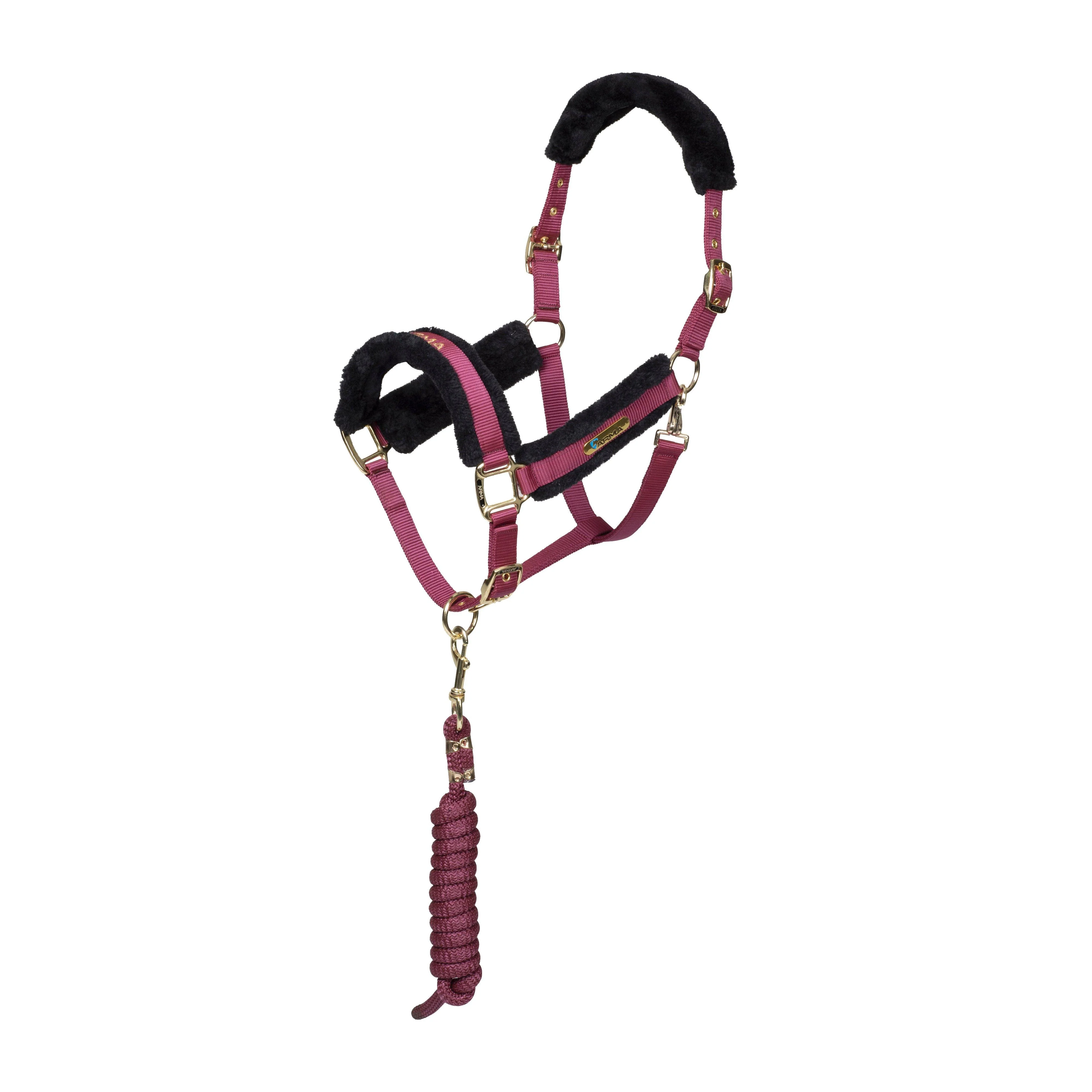 Logo Headcollar & Lead Rope Burgundy - Image 3