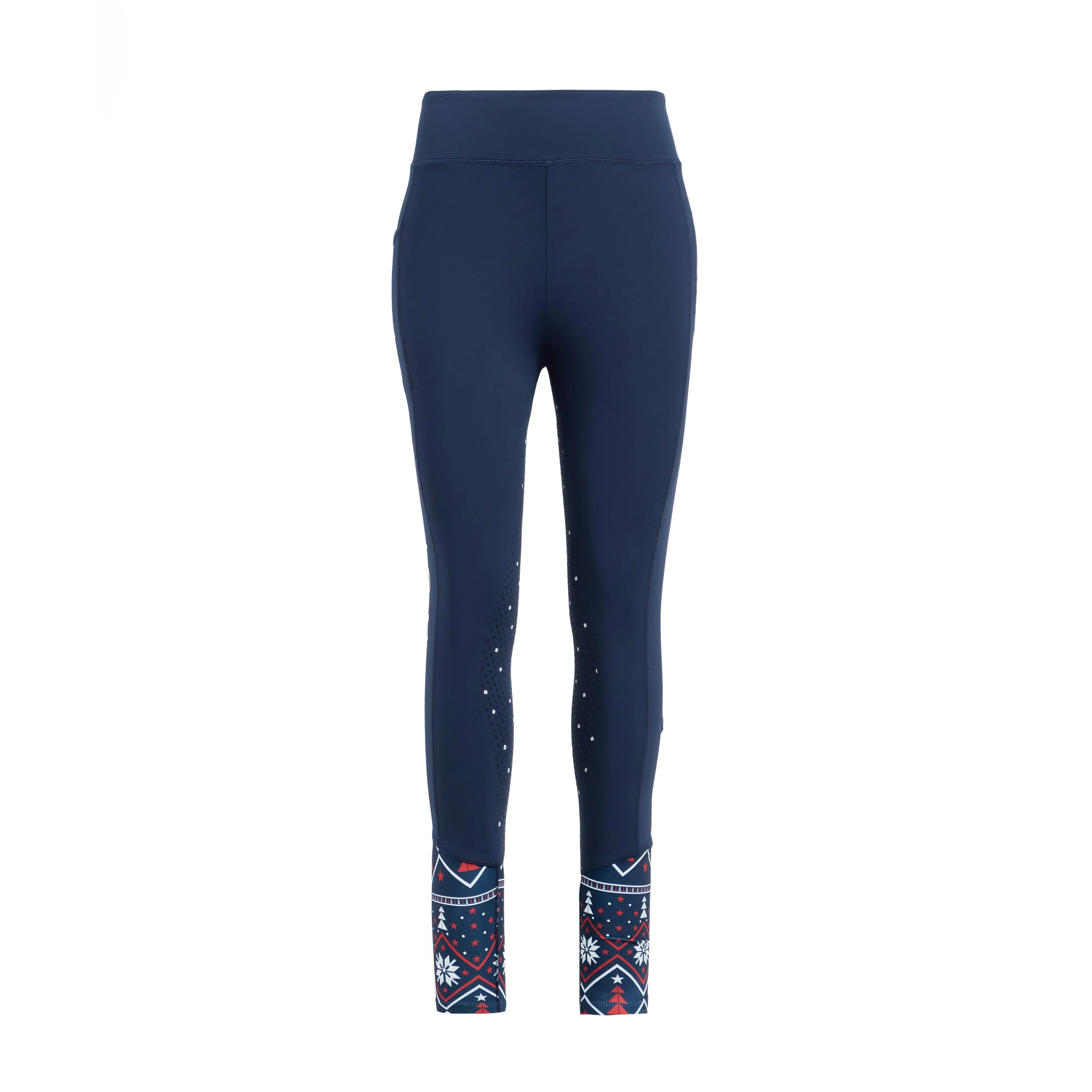 Womens Christmas Riding Tights Navy - Image 6