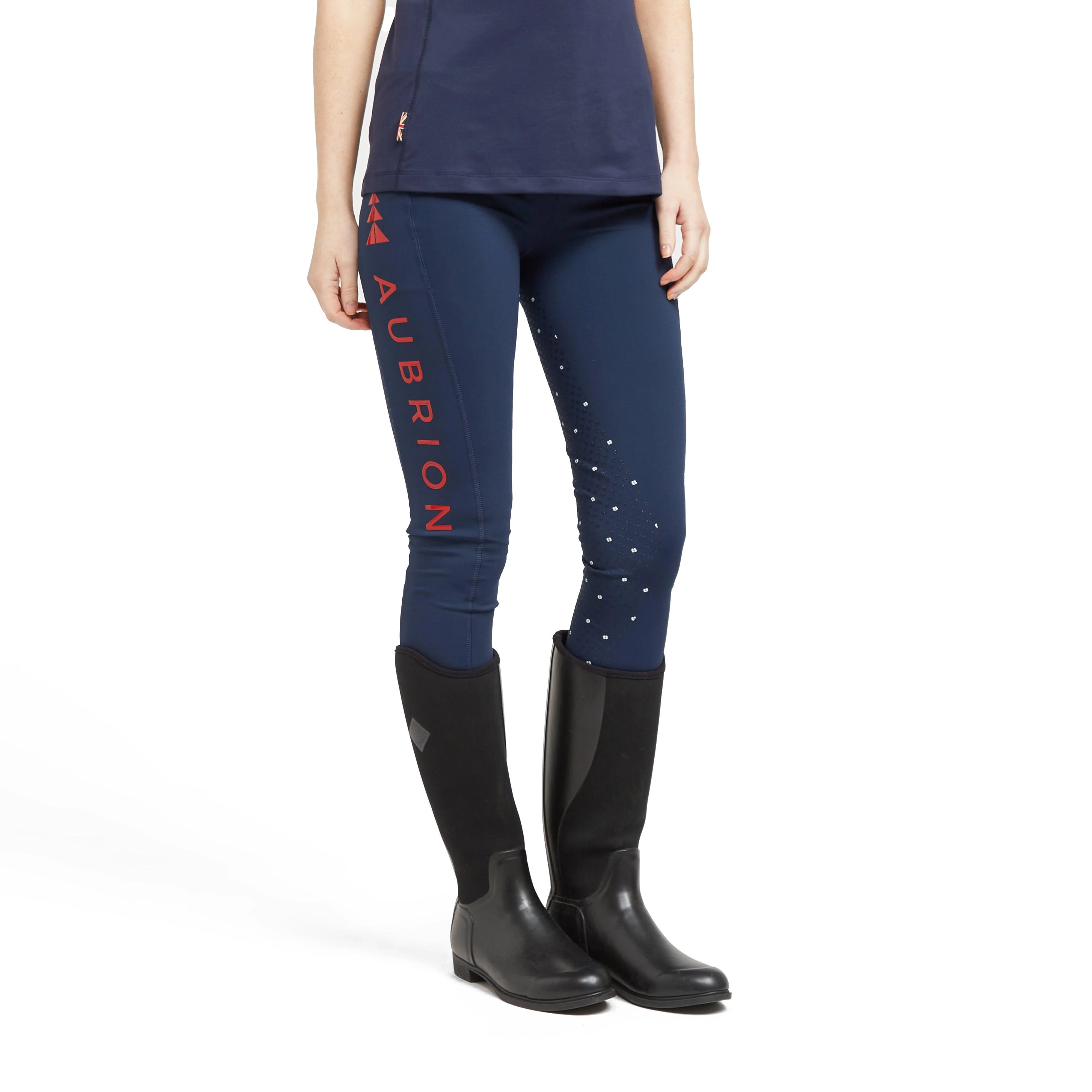 Womens Christmas Riding Tights Navy - Image 7