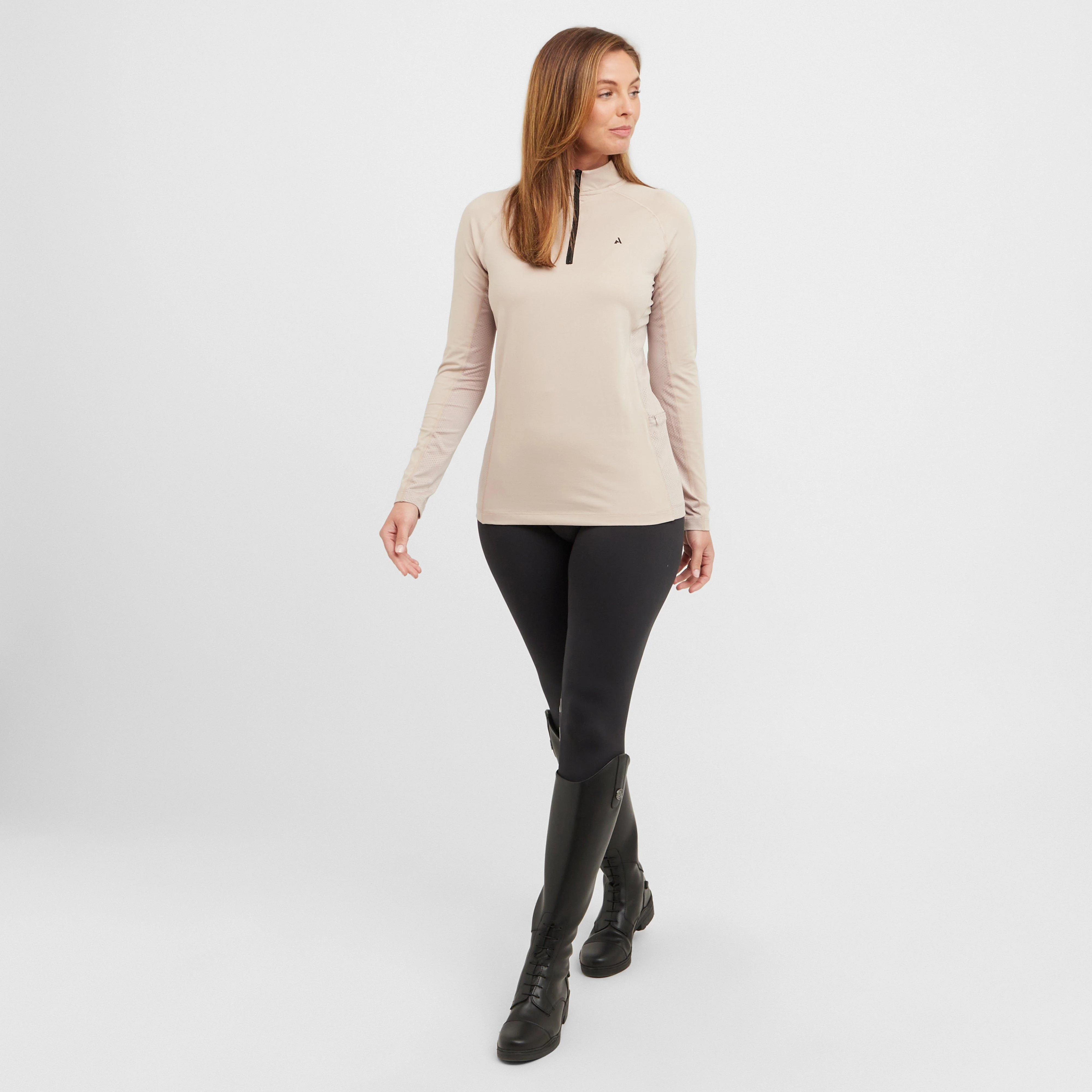 Womens React Long Sleeve Base Layer Sand - Image 3