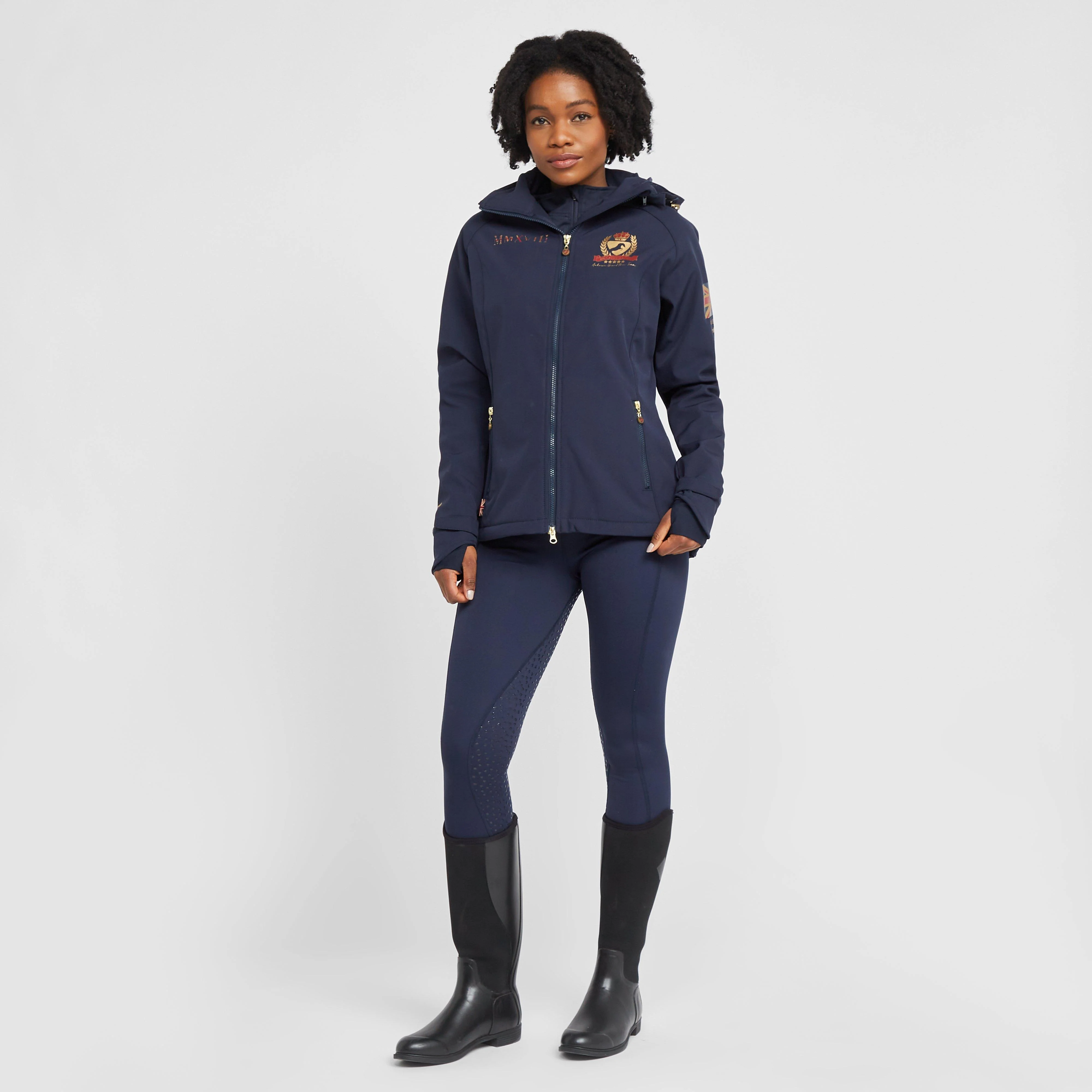 Womens Team Softshell Jacket Navy - Image 3