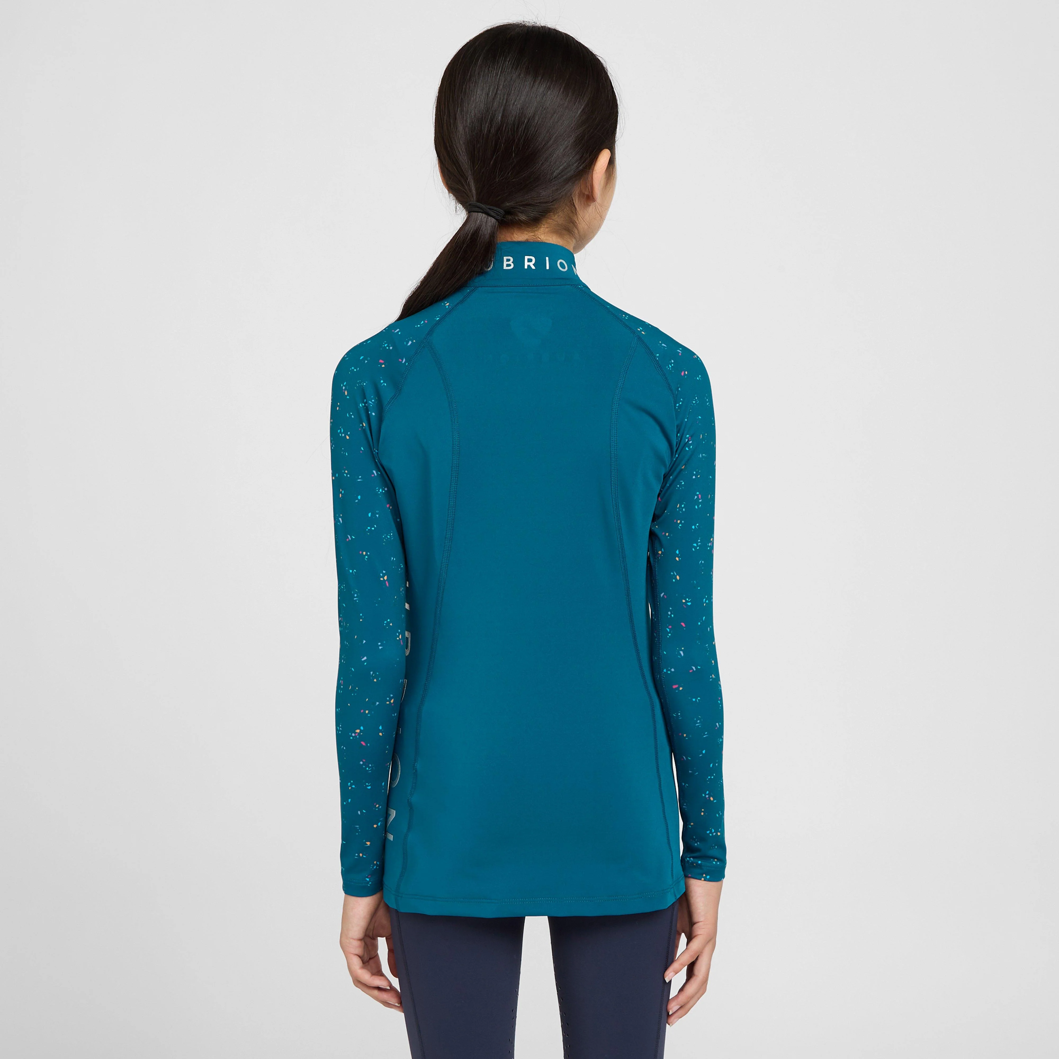 Young Rider Hyde Park Cross Country Shirt Teal Ditsy - Image 2
