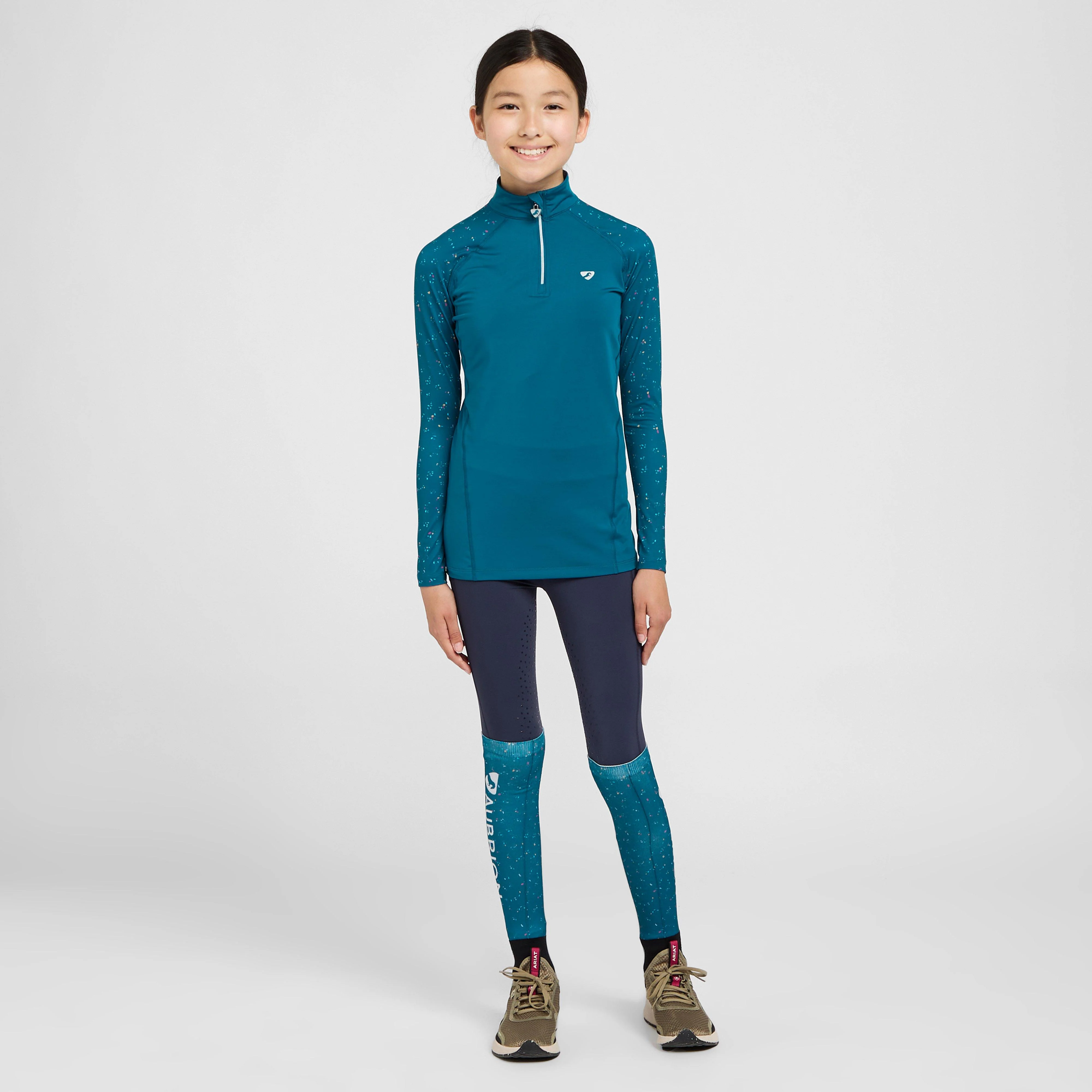 Young Rider Hyde Park Cross Country Shirt Teal Ditsy - Image 3