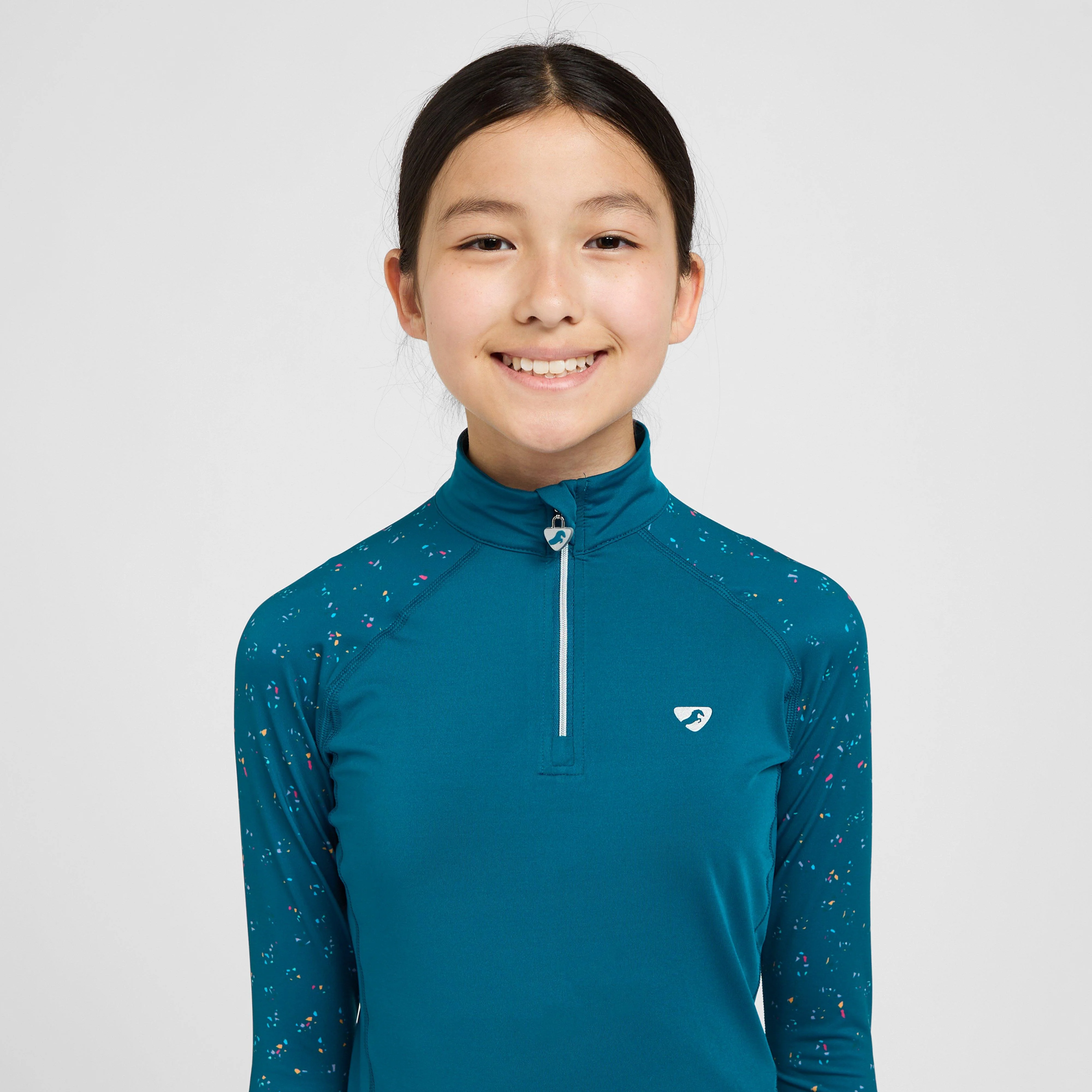 Young Rider Hyde Park Cross Country Shirt Teal Ditsy - Image 4