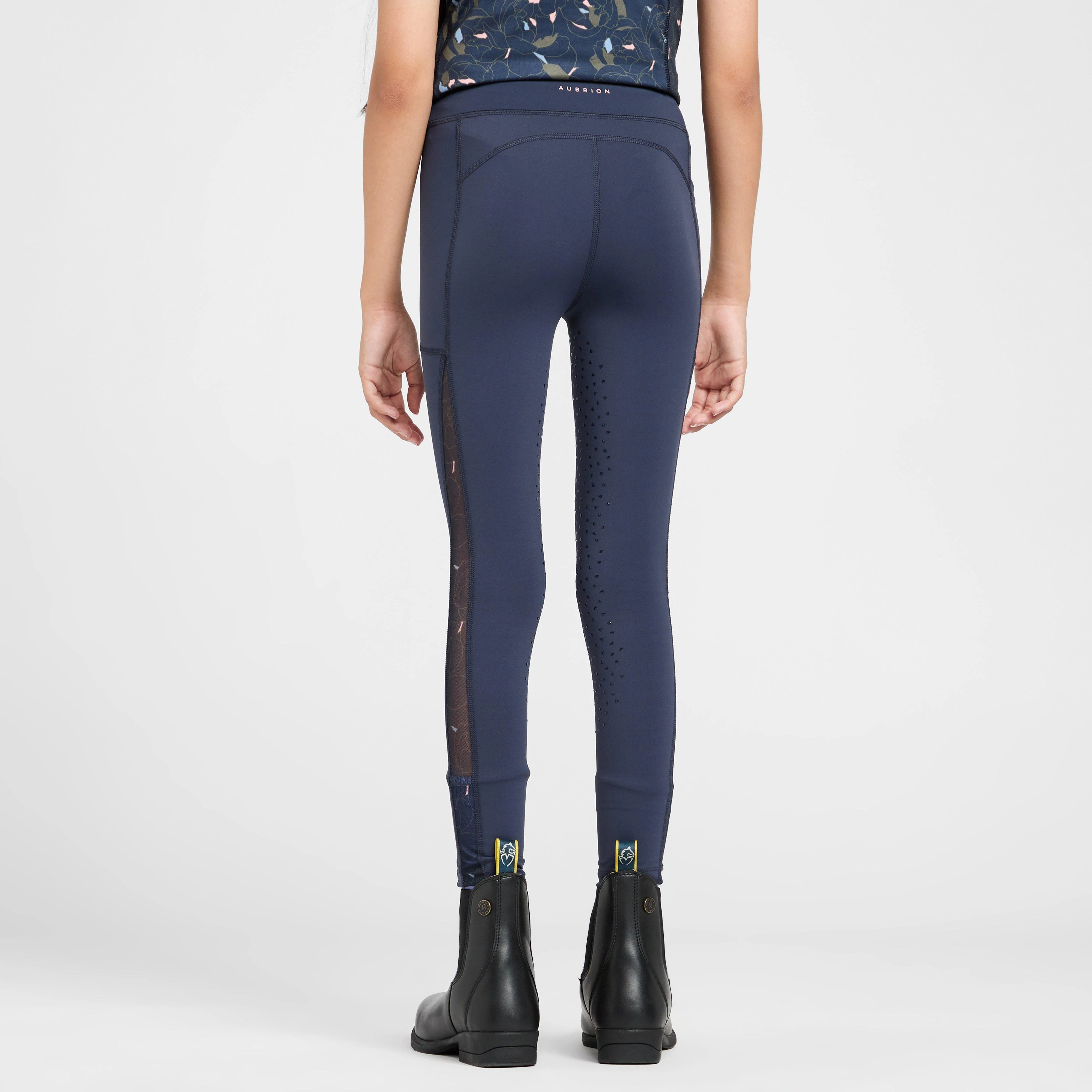 Young Rider Rhythm Riding Tights Navy - Image 2