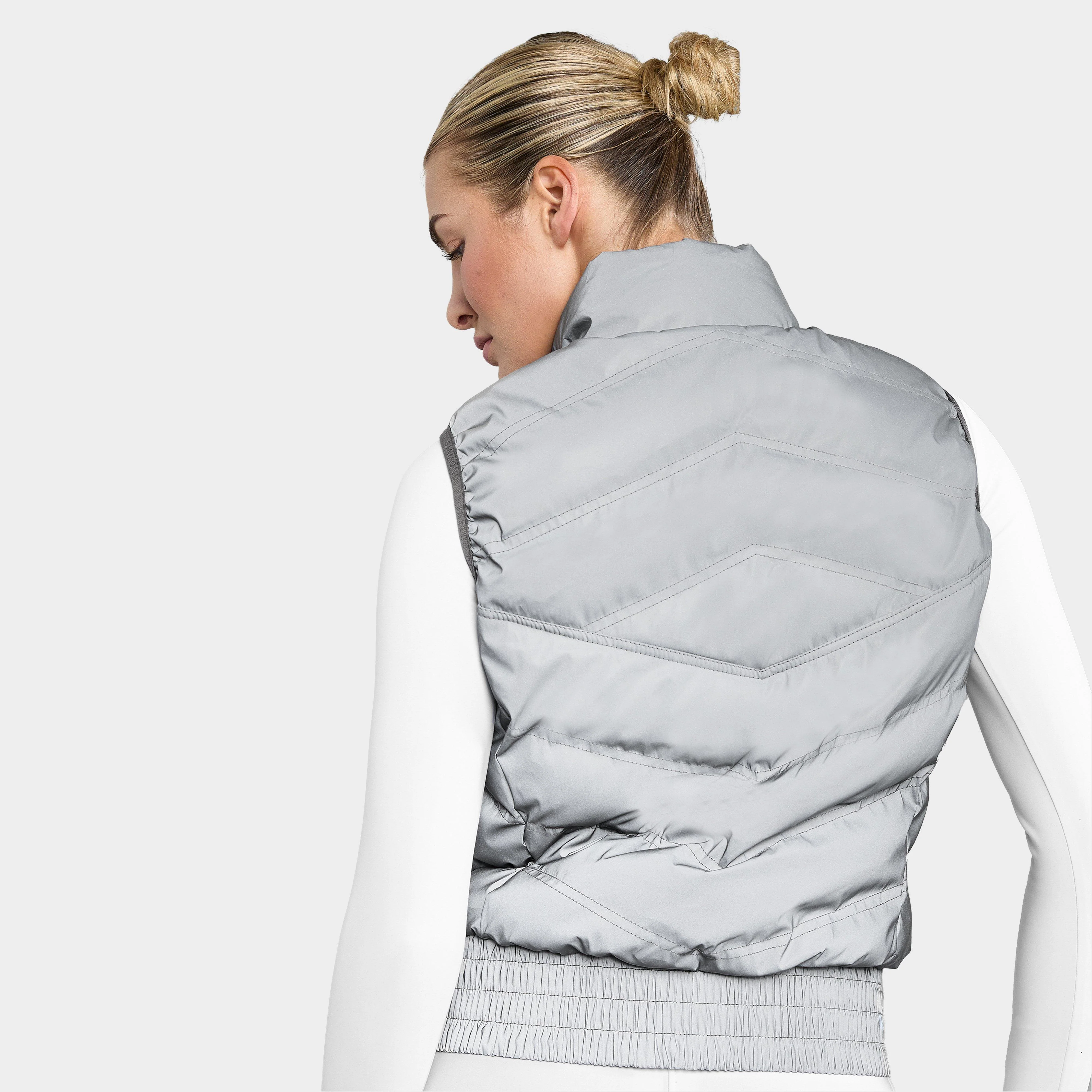 Womens Lightweight Reflective Gilet Grey - Image 2