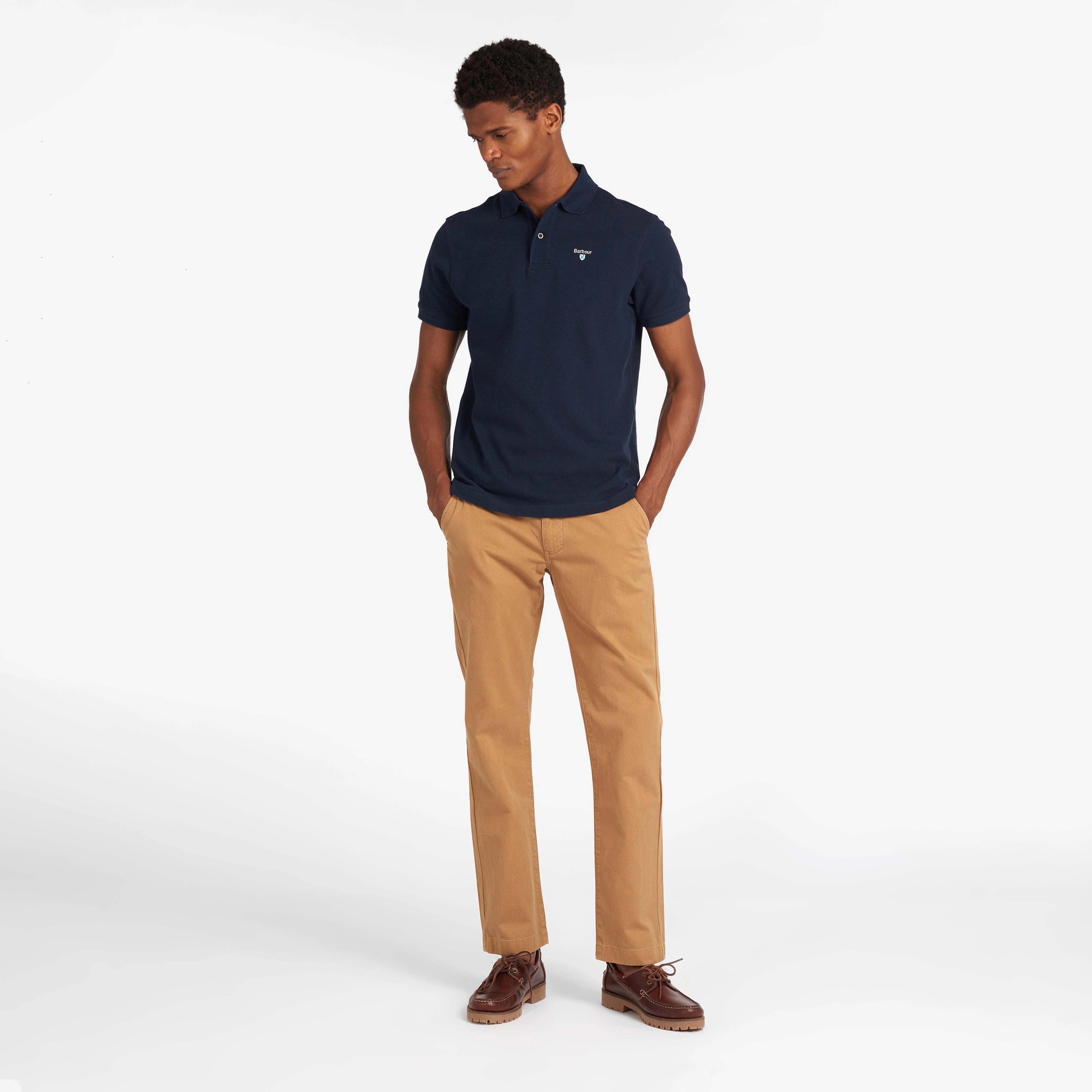 Mens Sports Mix Polo Shirt New Navy - Image 7