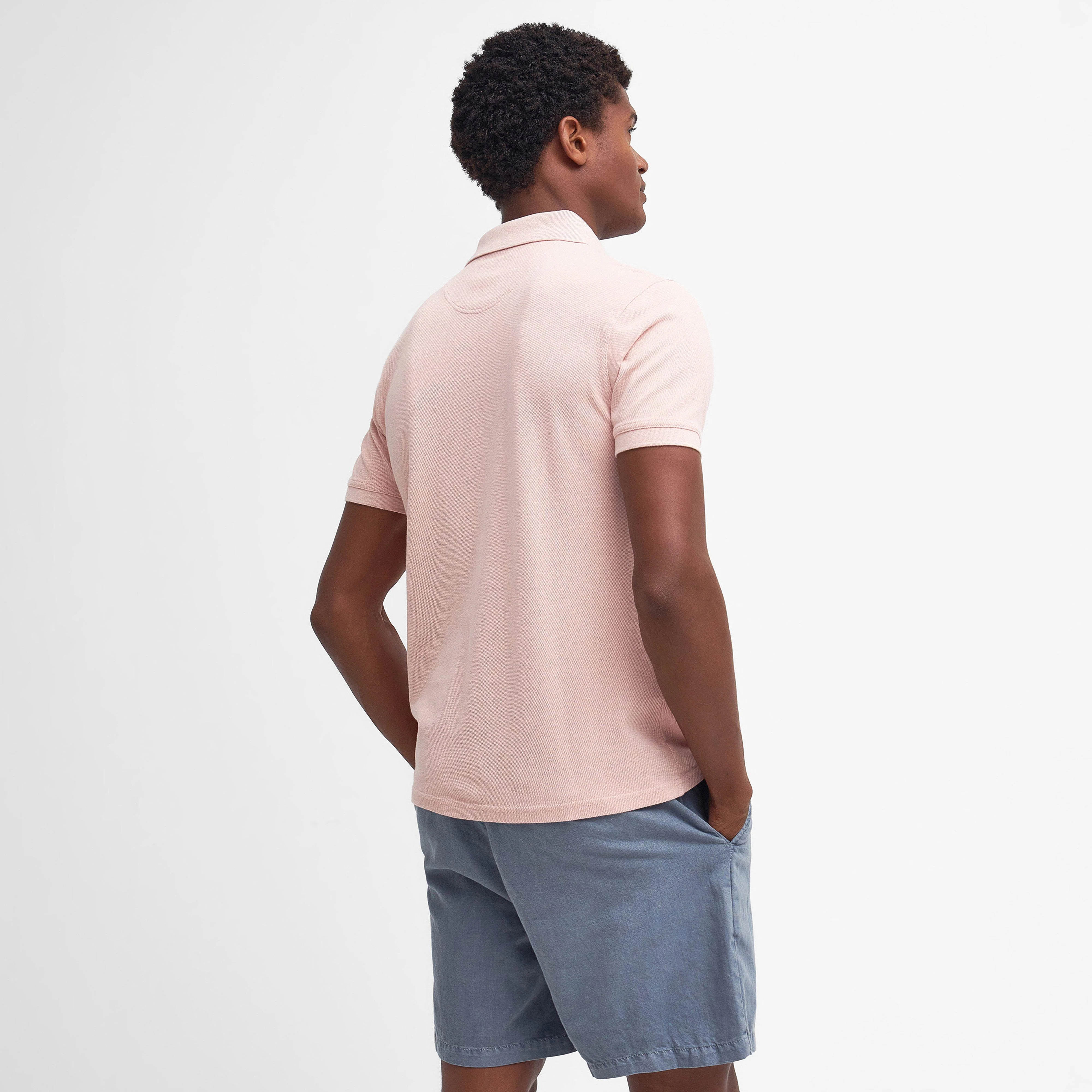 Mens Sports Polo Shirt Pink Mist - Image 2
