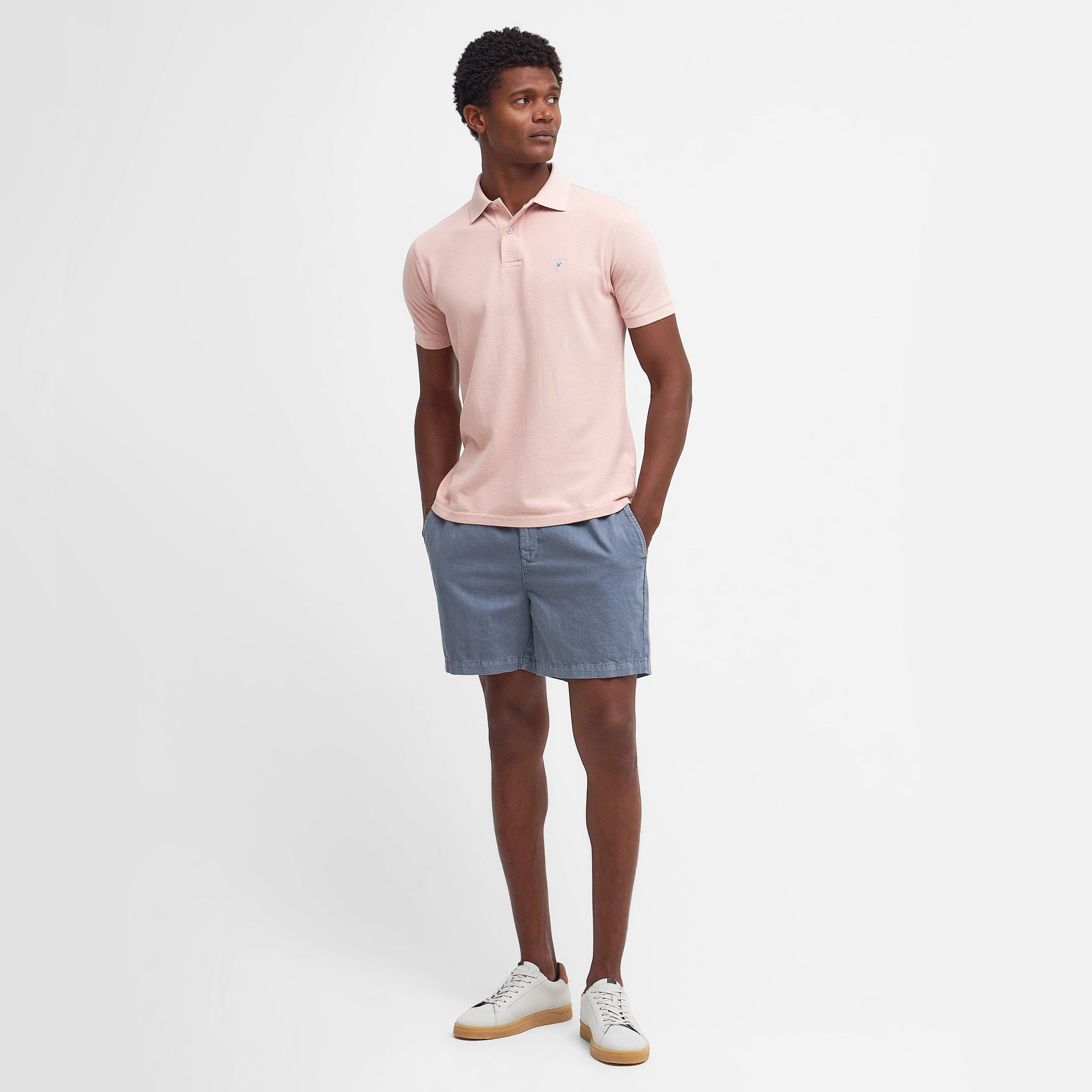Mens Sports Polo Shirt Pink Mist - Image 6