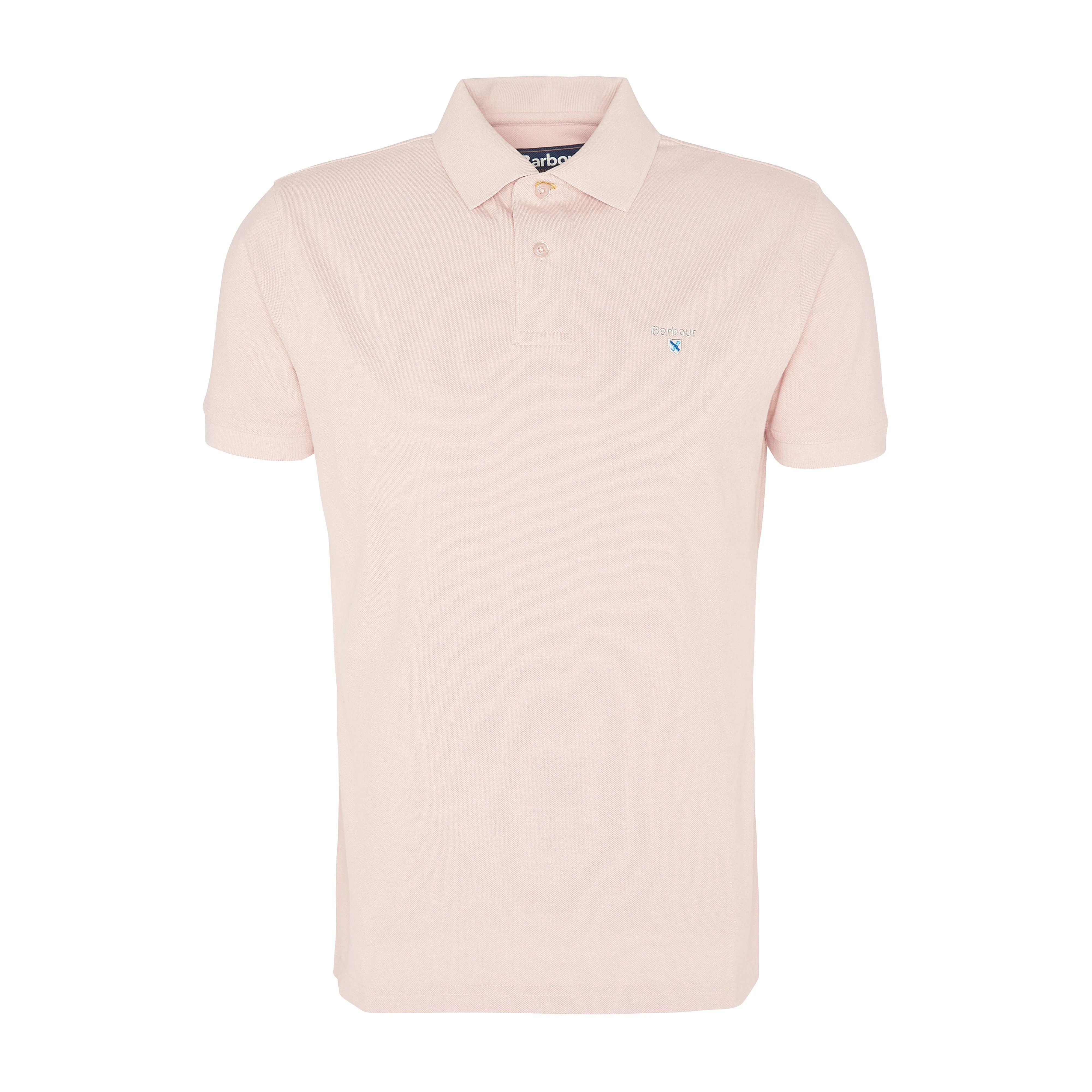 Mens Sports Polo Shirt Pink Mist - Image 7