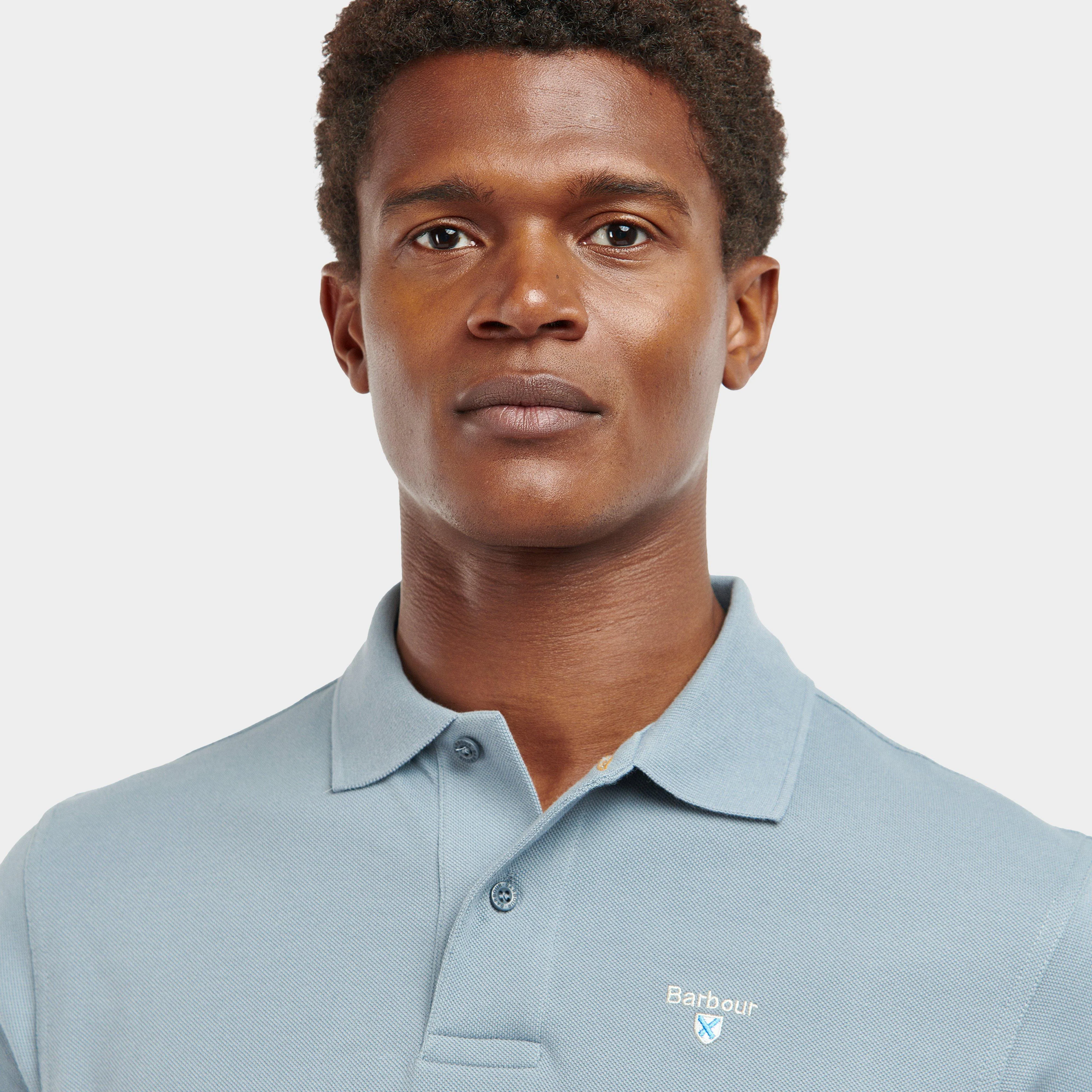 Mens Sports Polo Shirt Washed Blue - Image 4