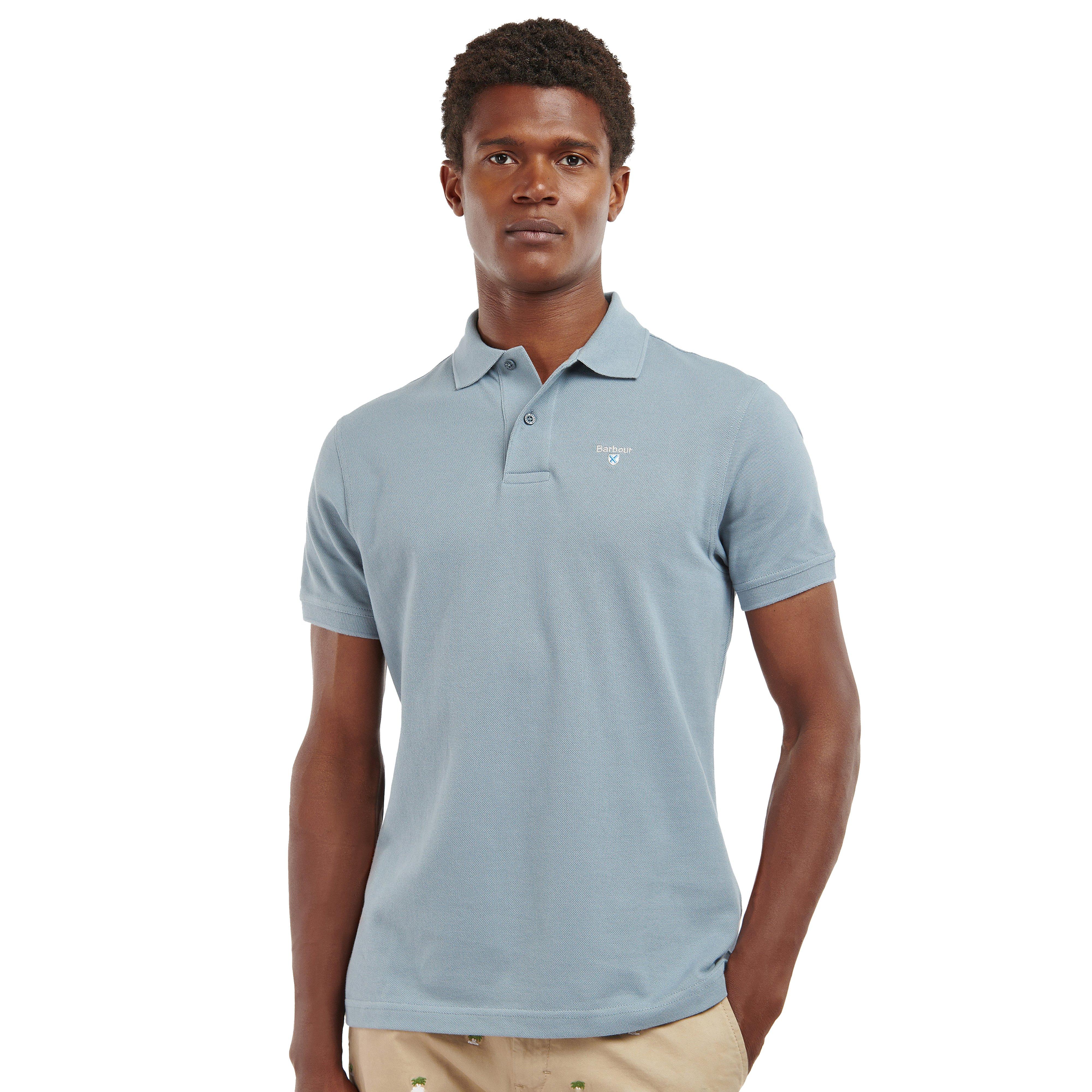 Mens Sports Polo Shirt Washed Blue - Image 7