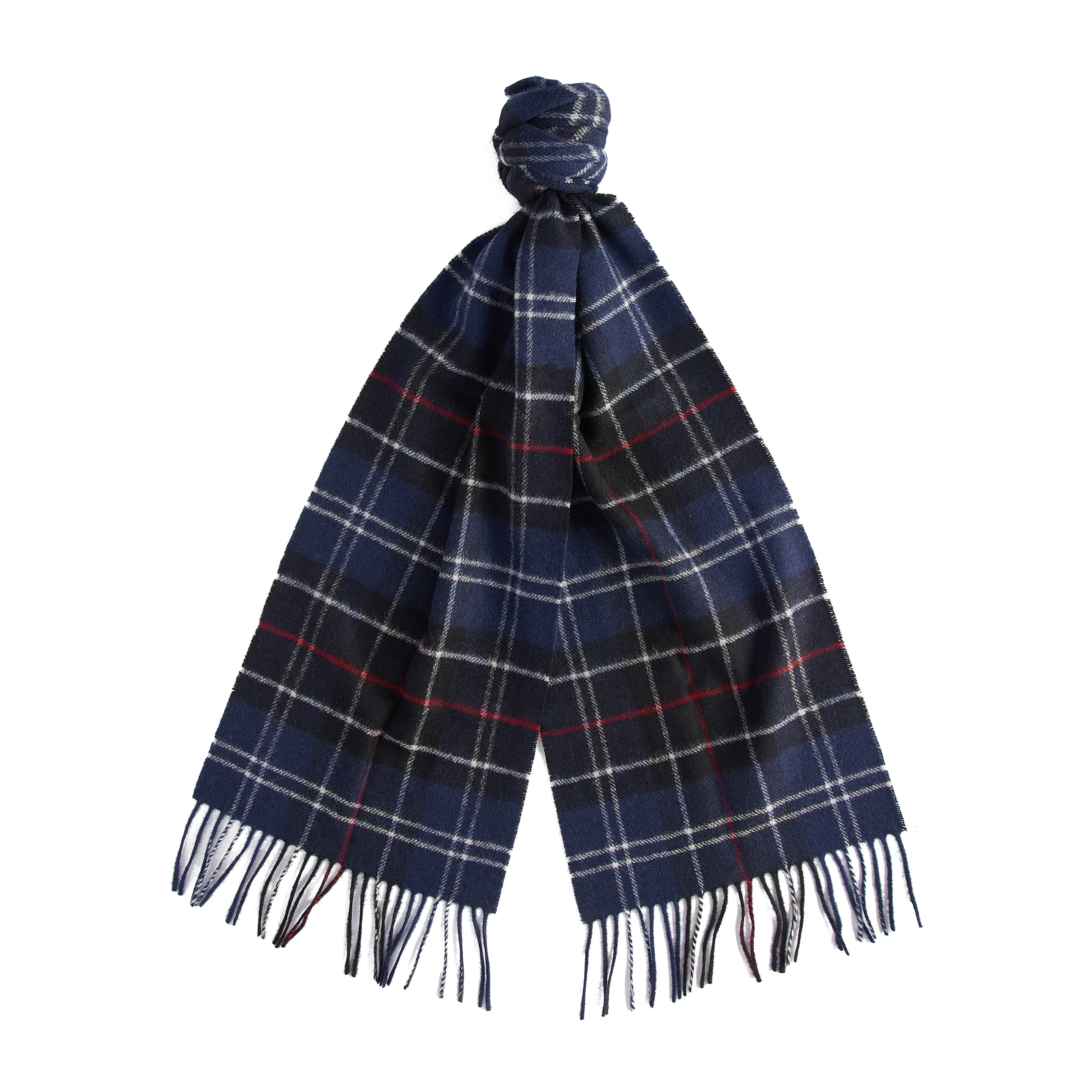 Tartan Lambswool Scarf Navy - Image 6