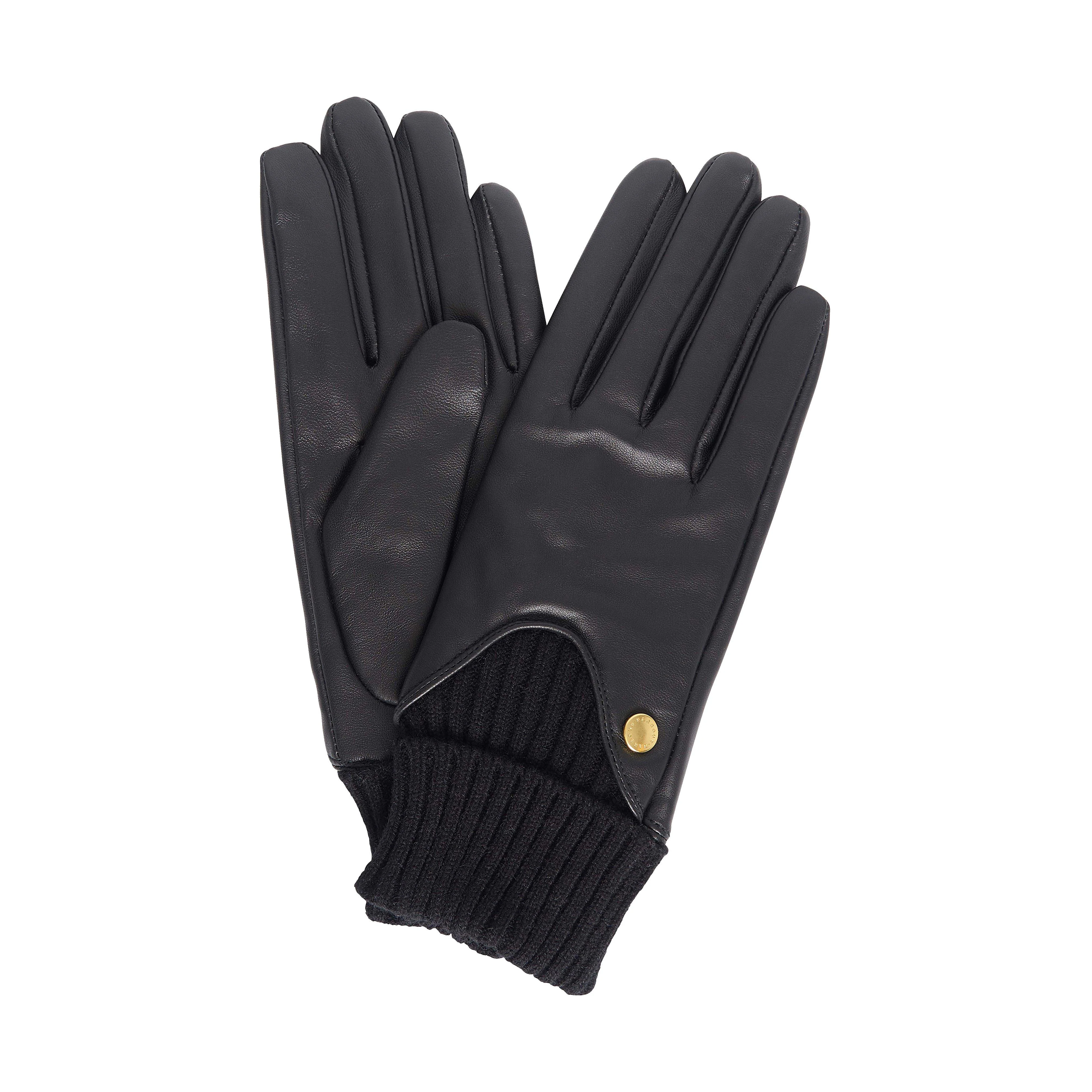 Womens Denna Leather Gloves Black - Image 2