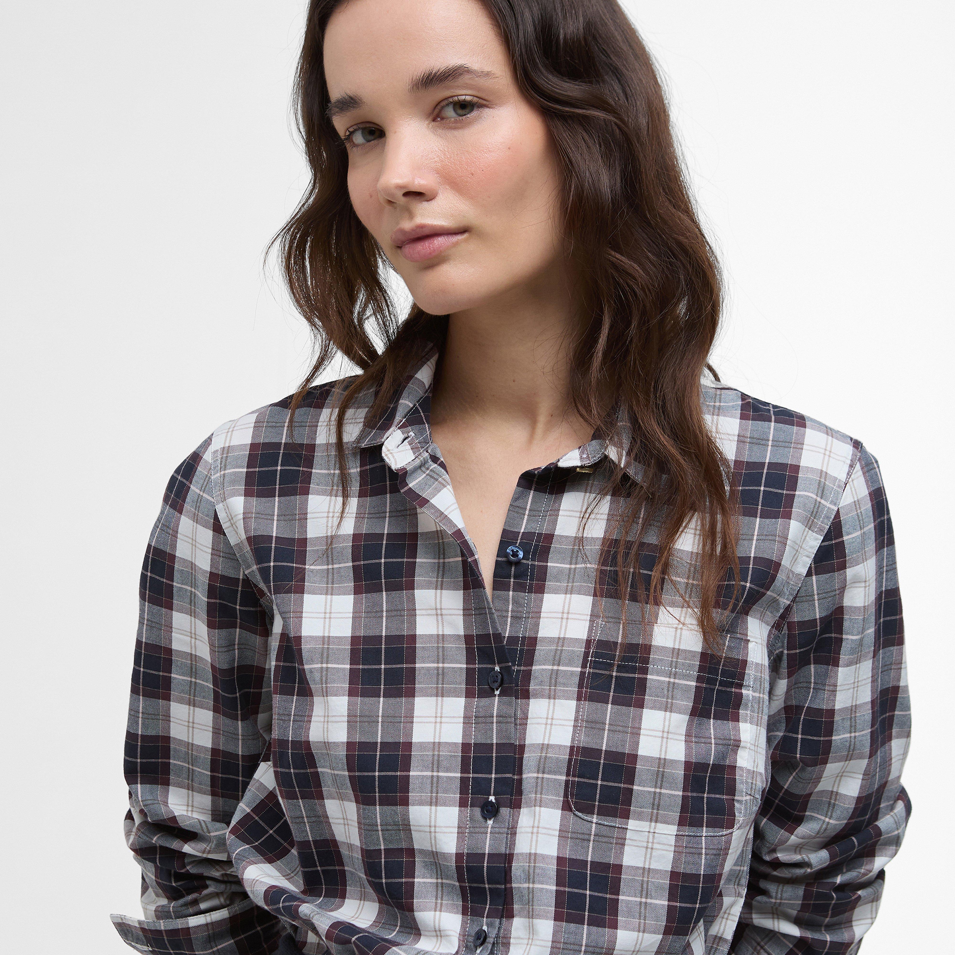 Womens Edda Shirt Gardenia Tartan - Image 3