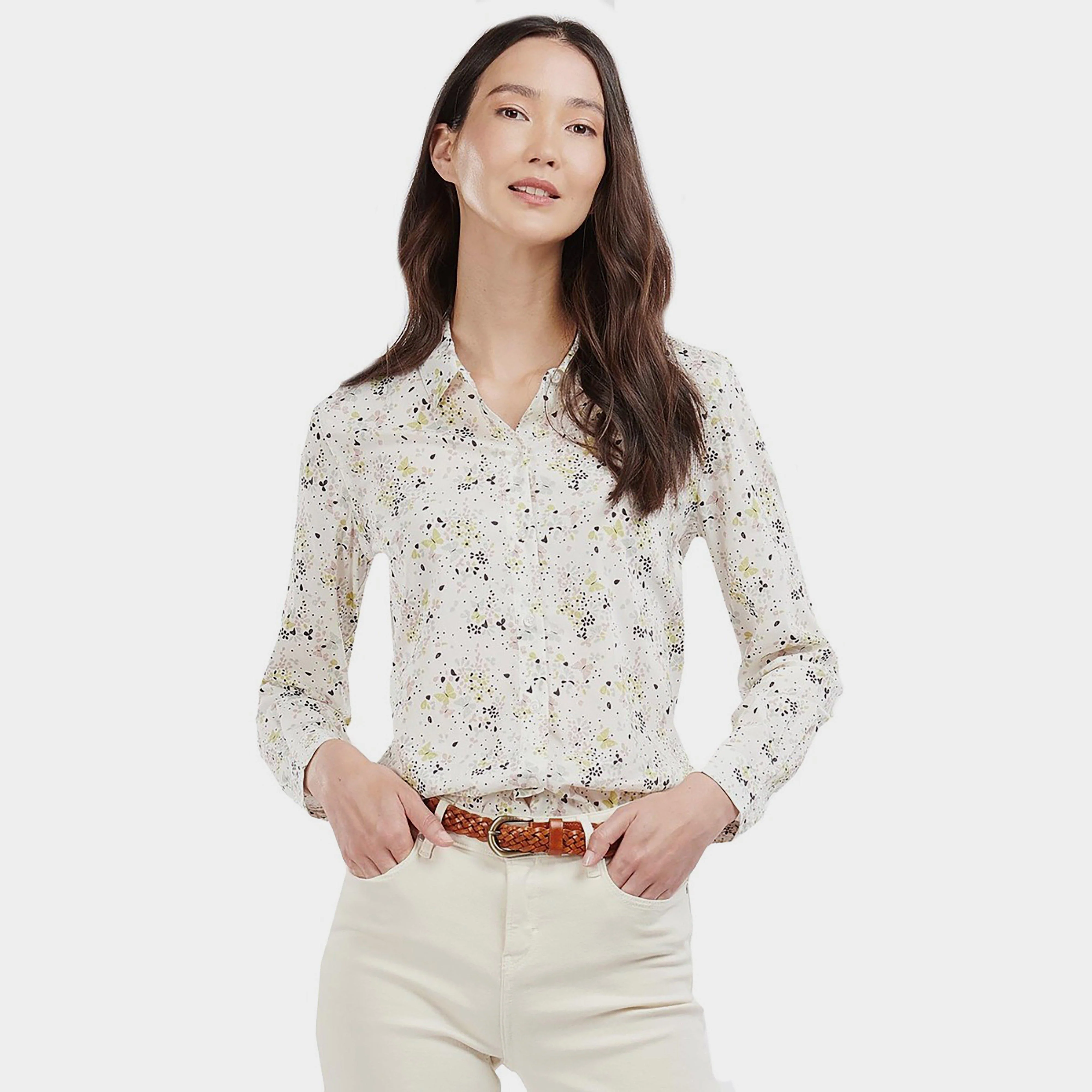 Womens Safari Shirt Off White Country Print - Image 6