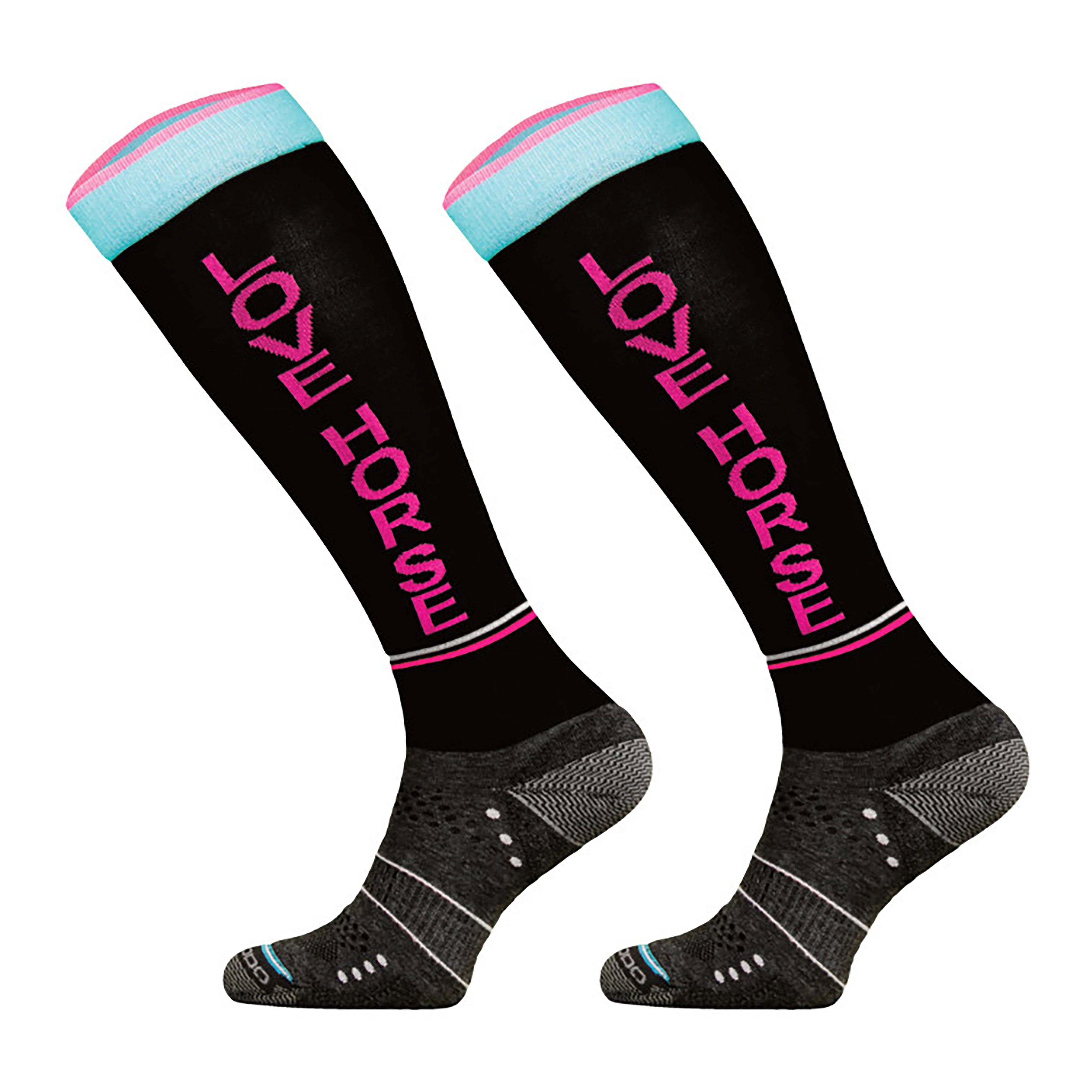 Adults Love Horses Socks Black - Image 2