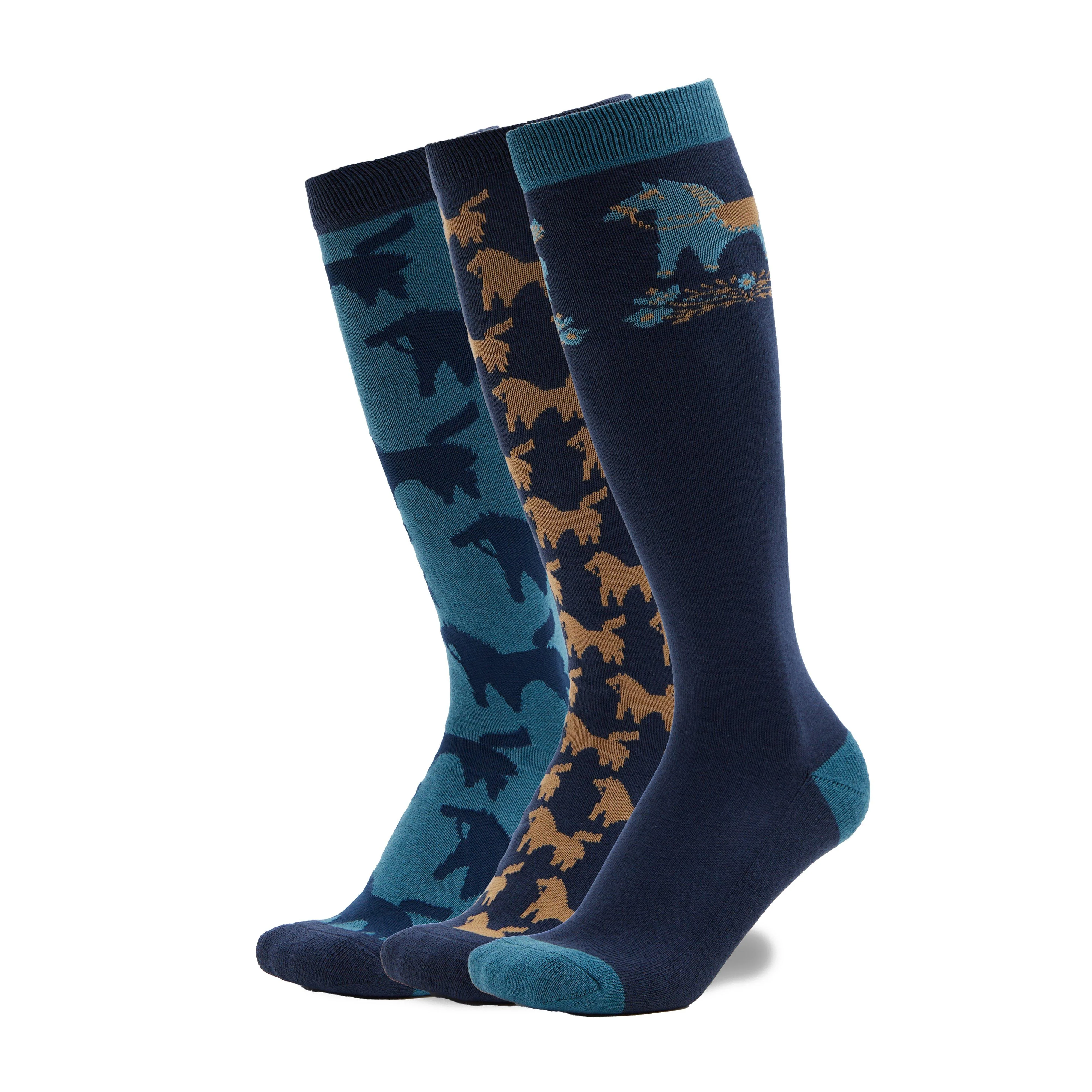 3 Pack Socks Navy Nordic Ponies - Image 6