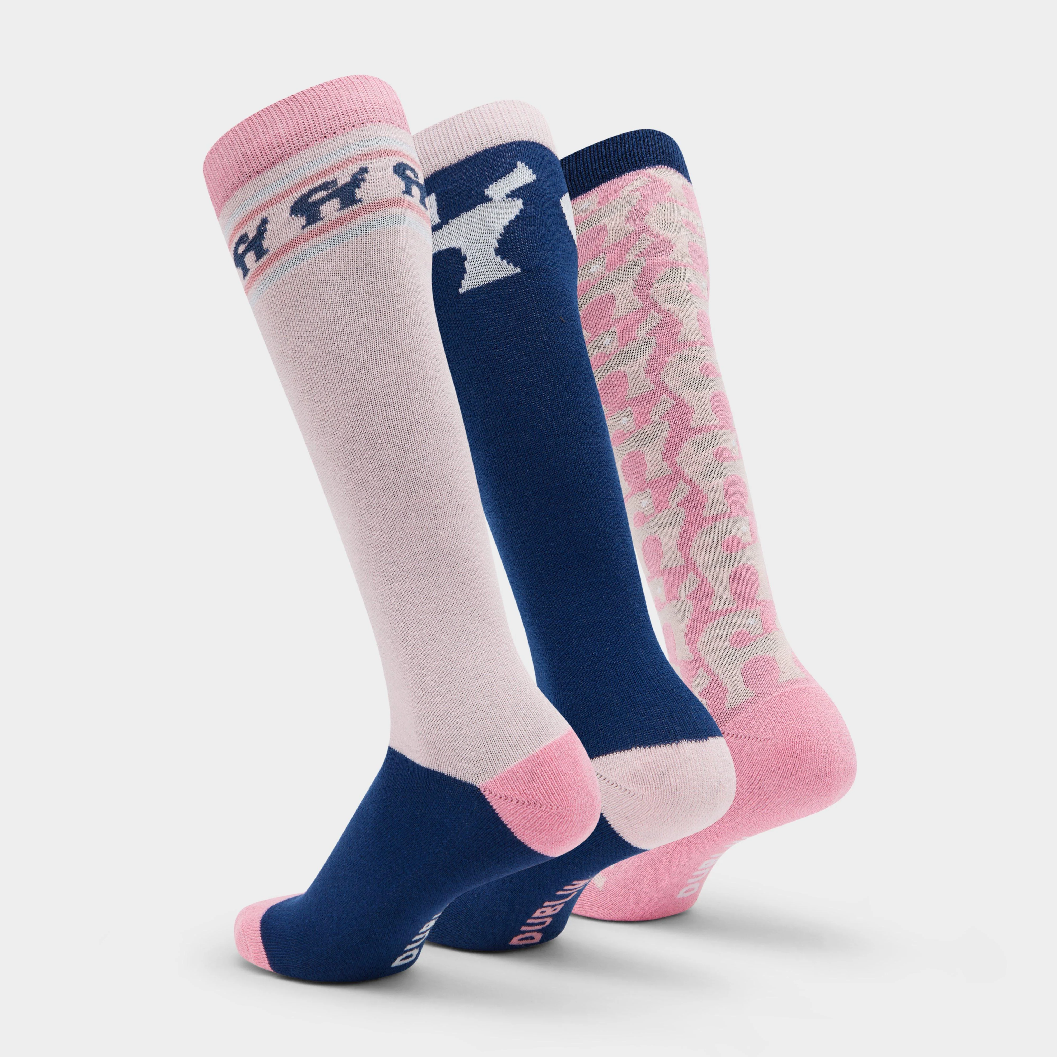 3 Pack Socks True Navy/Pink Tulle Pony - Image 3