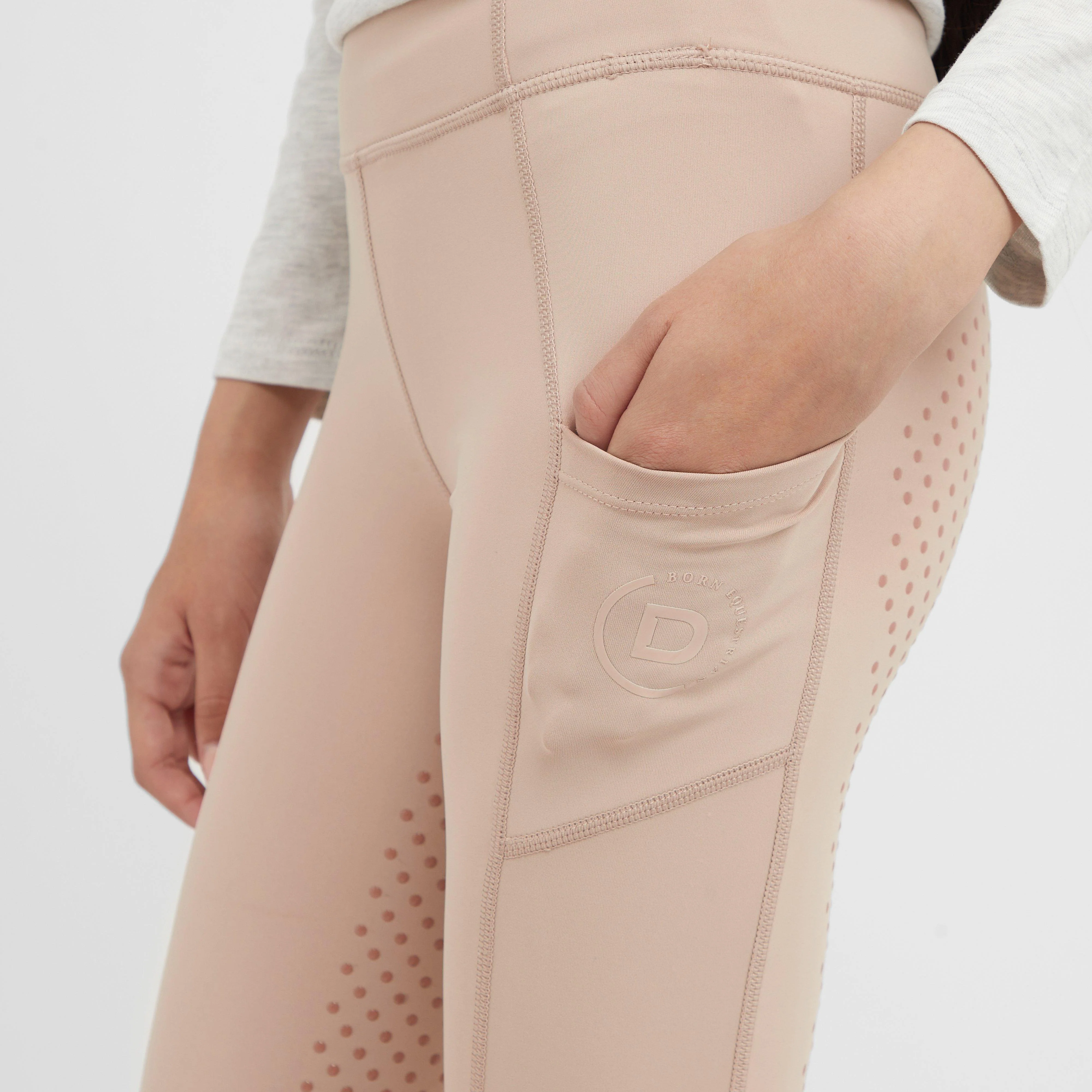 Kids Everyday Riding Tights Beige - Image 4