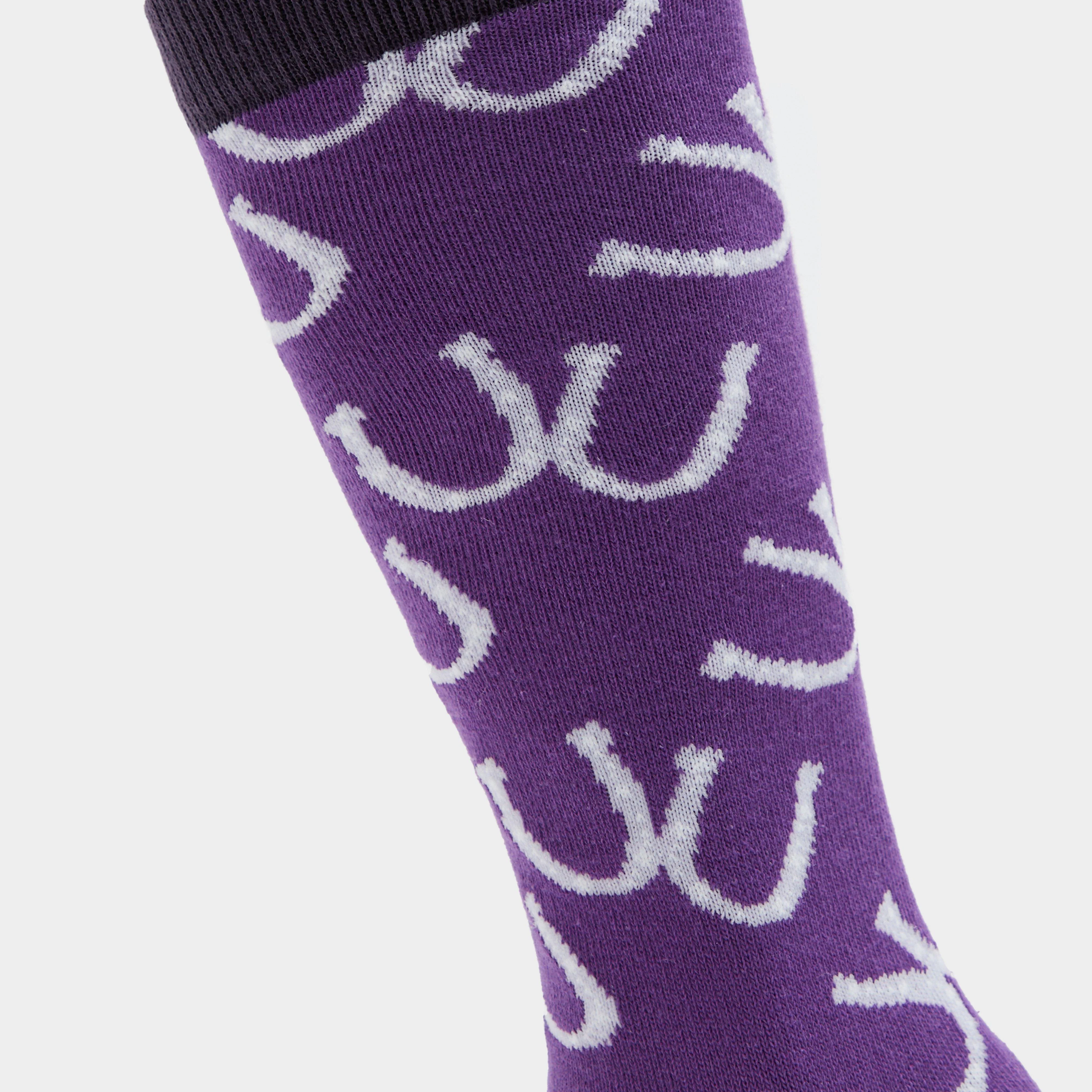 Kids Single Pack Socks Purple Horseshoes - Image 5