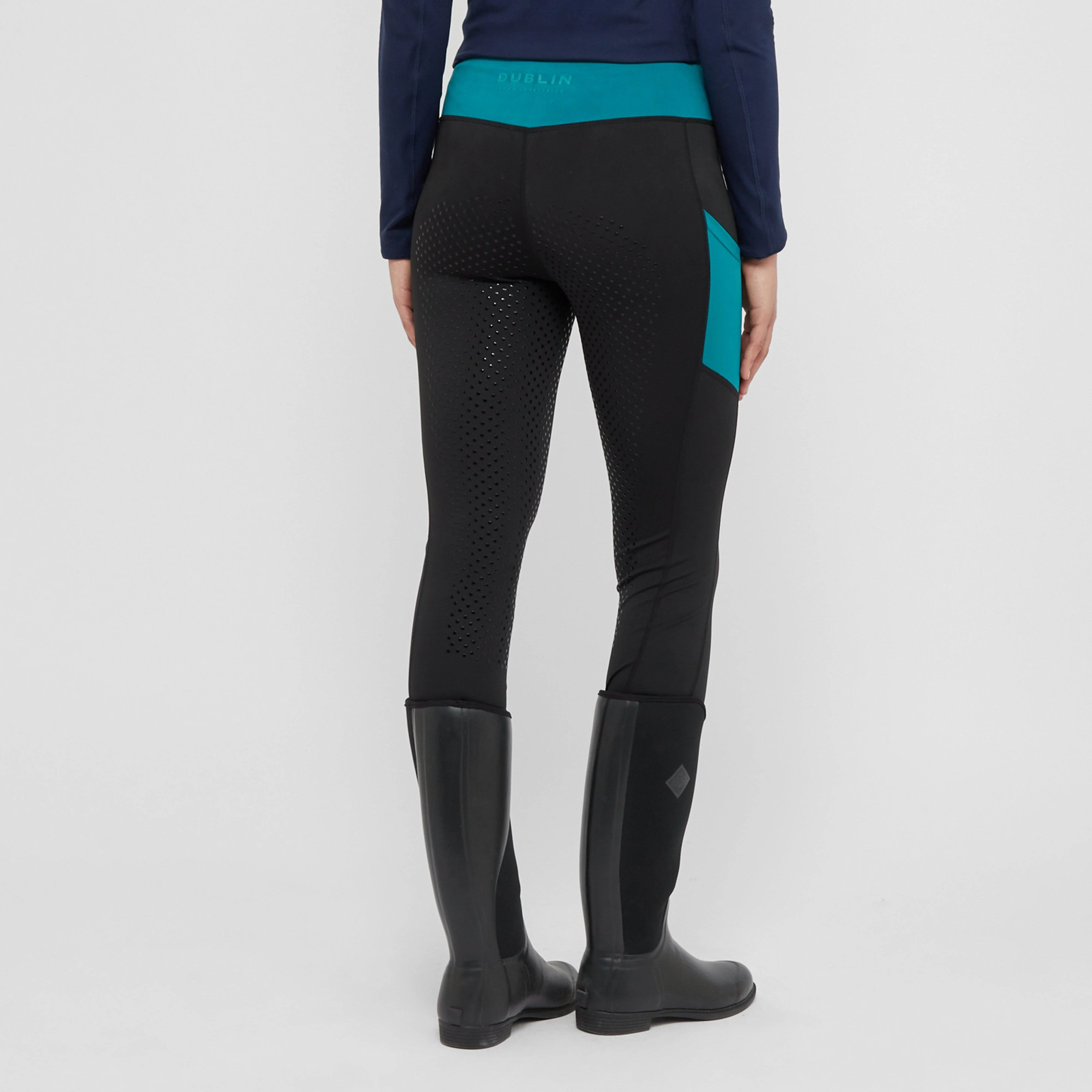 Womens Everyday Riding Tights Black/Deep Lake - Image 3