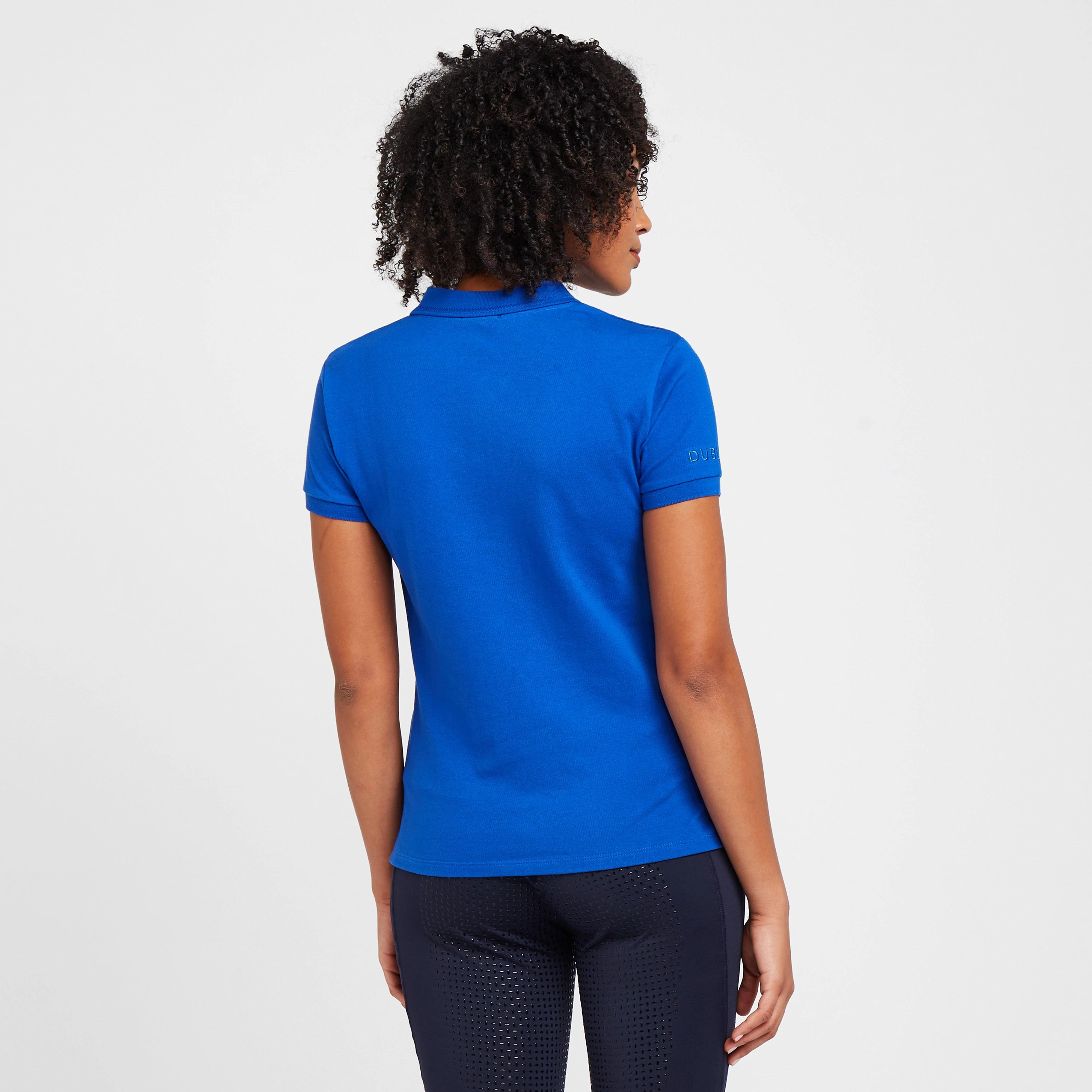 Womens Lily Cap Sleeve Polo Blue - Image 2