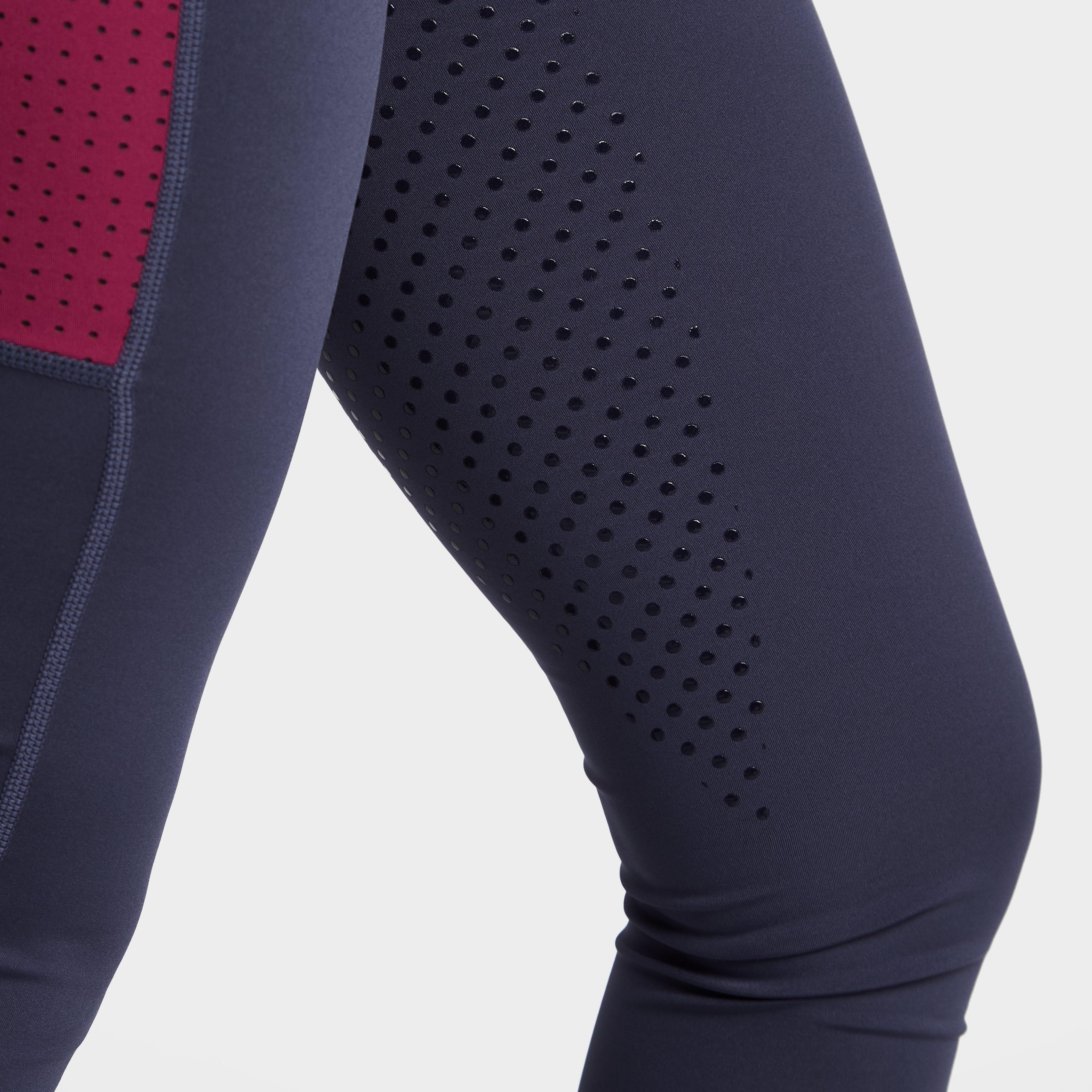 Womens Power Tech Colour Block Full Grip Training Tights Red Violet - Image 5