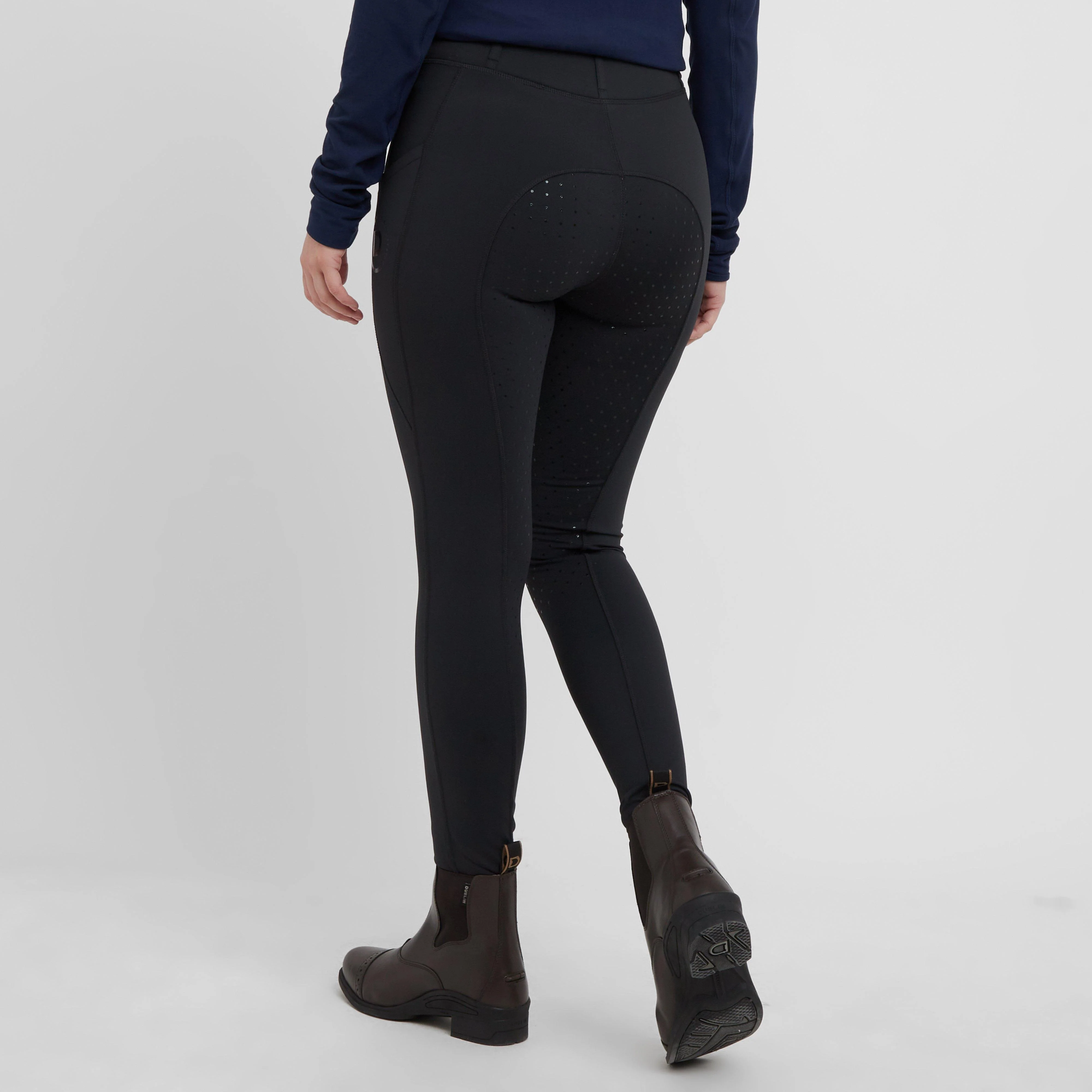 Womens Thermal Riding Tights Black - Image 2