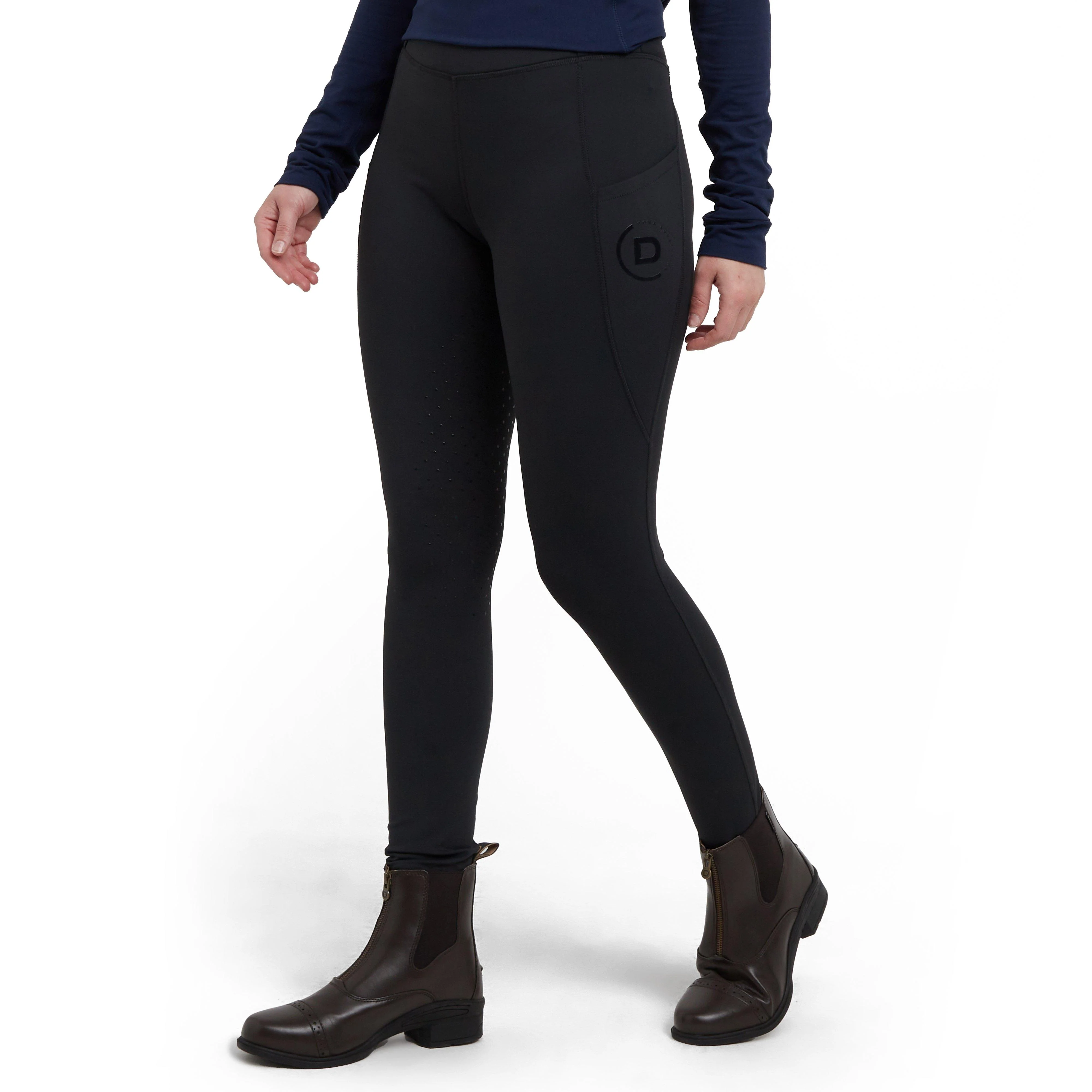 Womens Thermal Riding Tights Black - Image 8