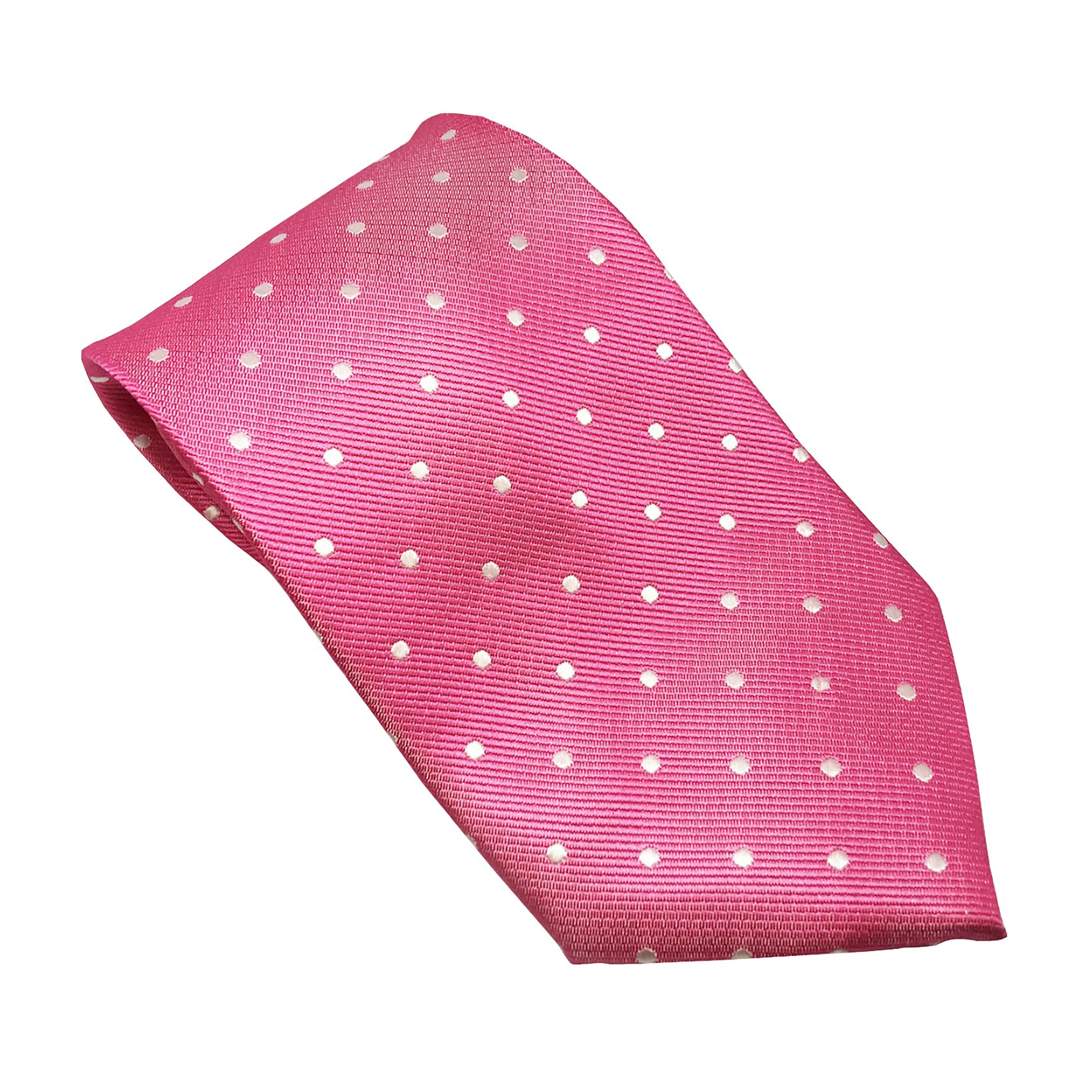 Childs Polka Dot Tie Fuchsia/White - Image 2